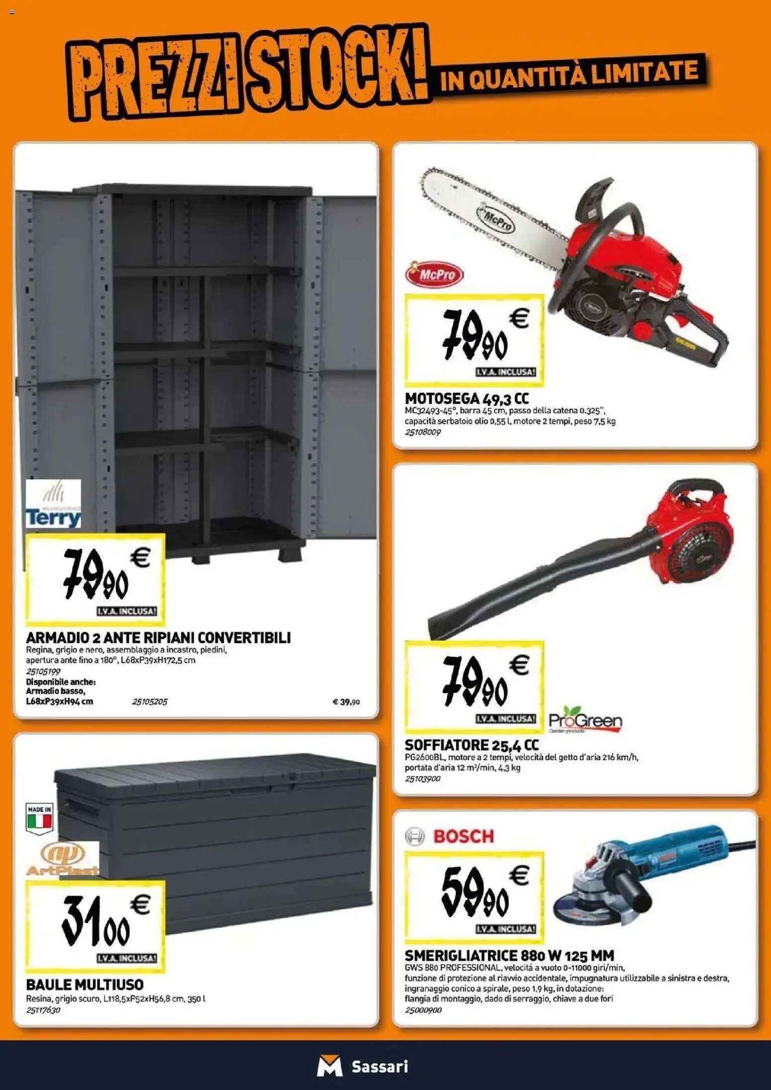 Anteprima dell'opuscolo TECNOMAT catalogo Sassari dal negozio TECNOMAT valido da 29/10/2026 - Olio, Armadio, Motosega, Smerigliatrice, Baule