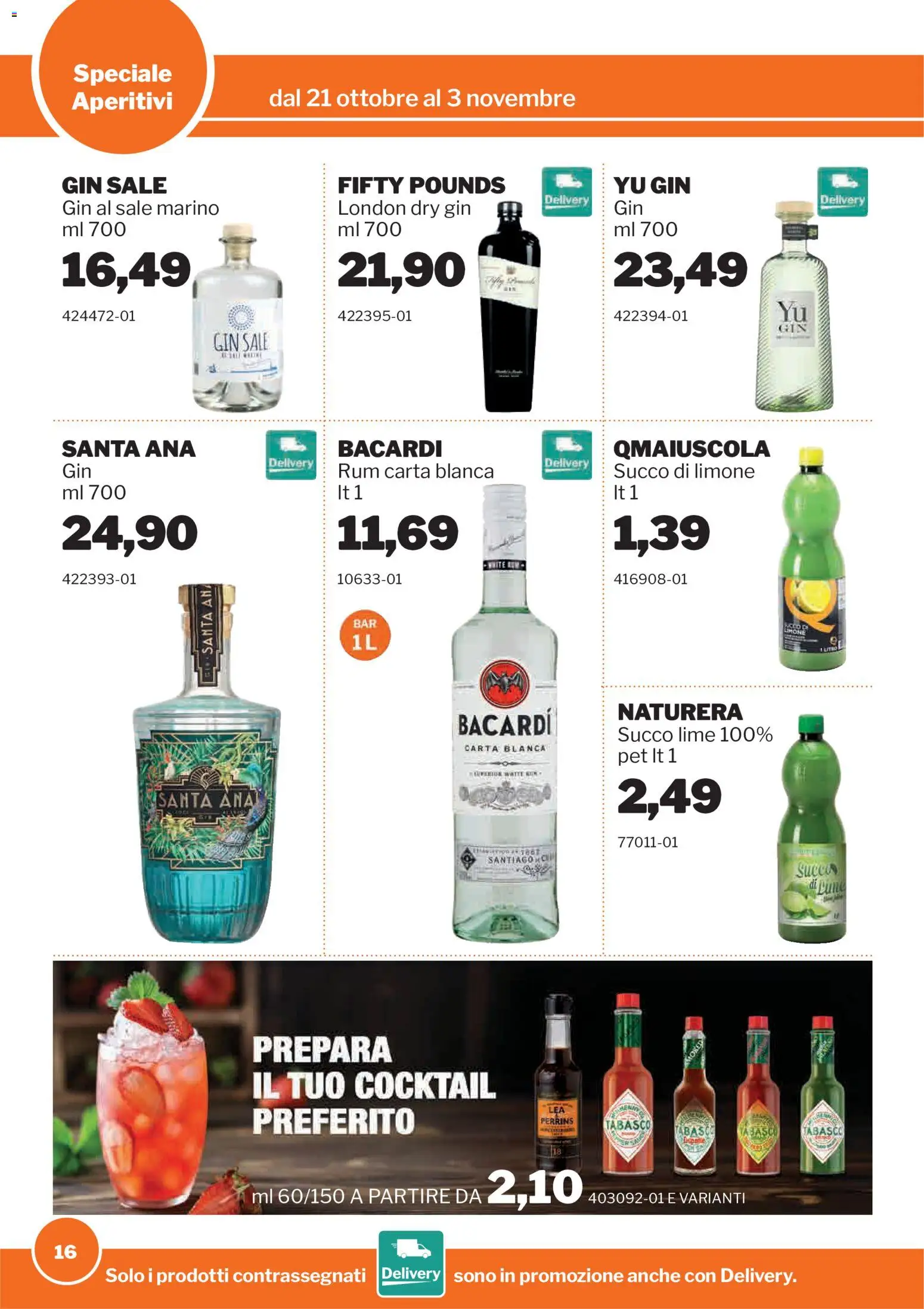 Anteprima dell'opuscolo Sogegross volantino Aperitivi dal negozio Sogegross valido da 21/10/2026 - Cocktail, Lime, Gin, Limone, Rum, Bacardi, Succo, Succo di limone