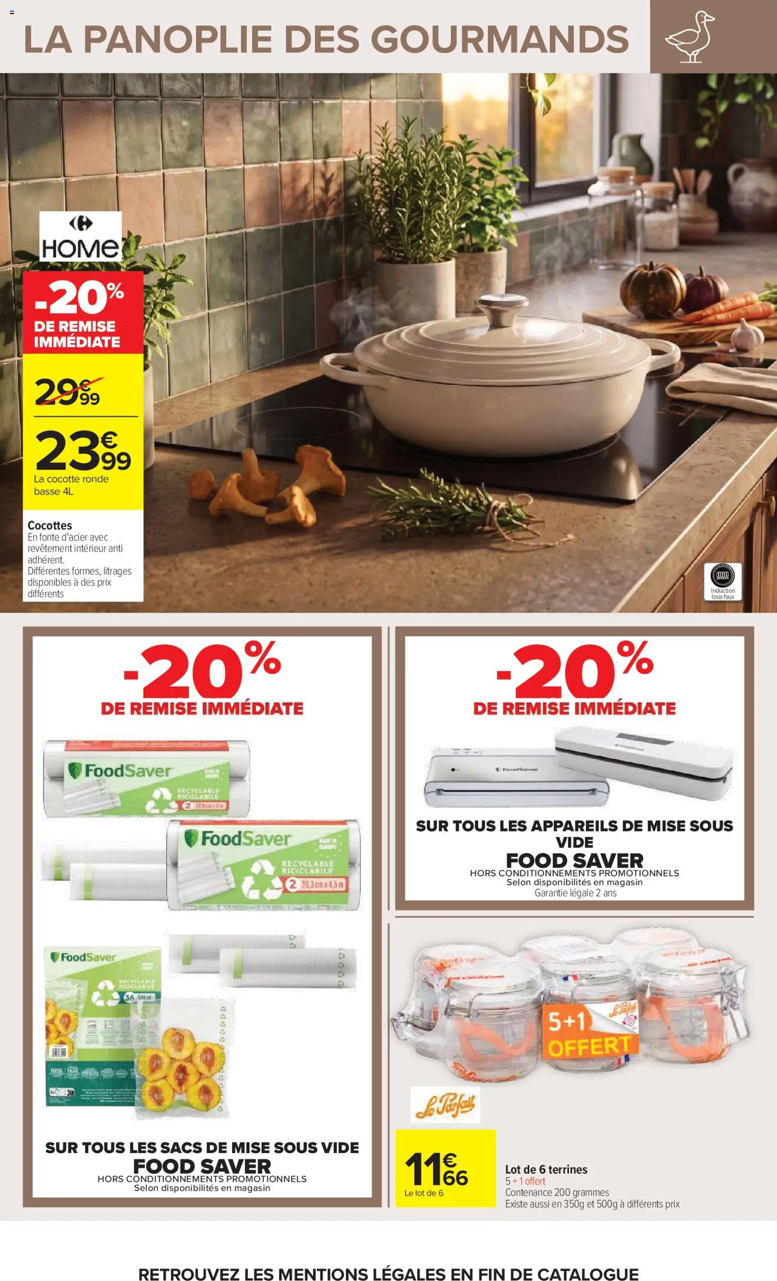 Prévisualisation de Carrefour Vos promos du quotidien du magasin Carrefour formulaire valide 27/10/2026 - Casserole, Sacs de mise sous vide