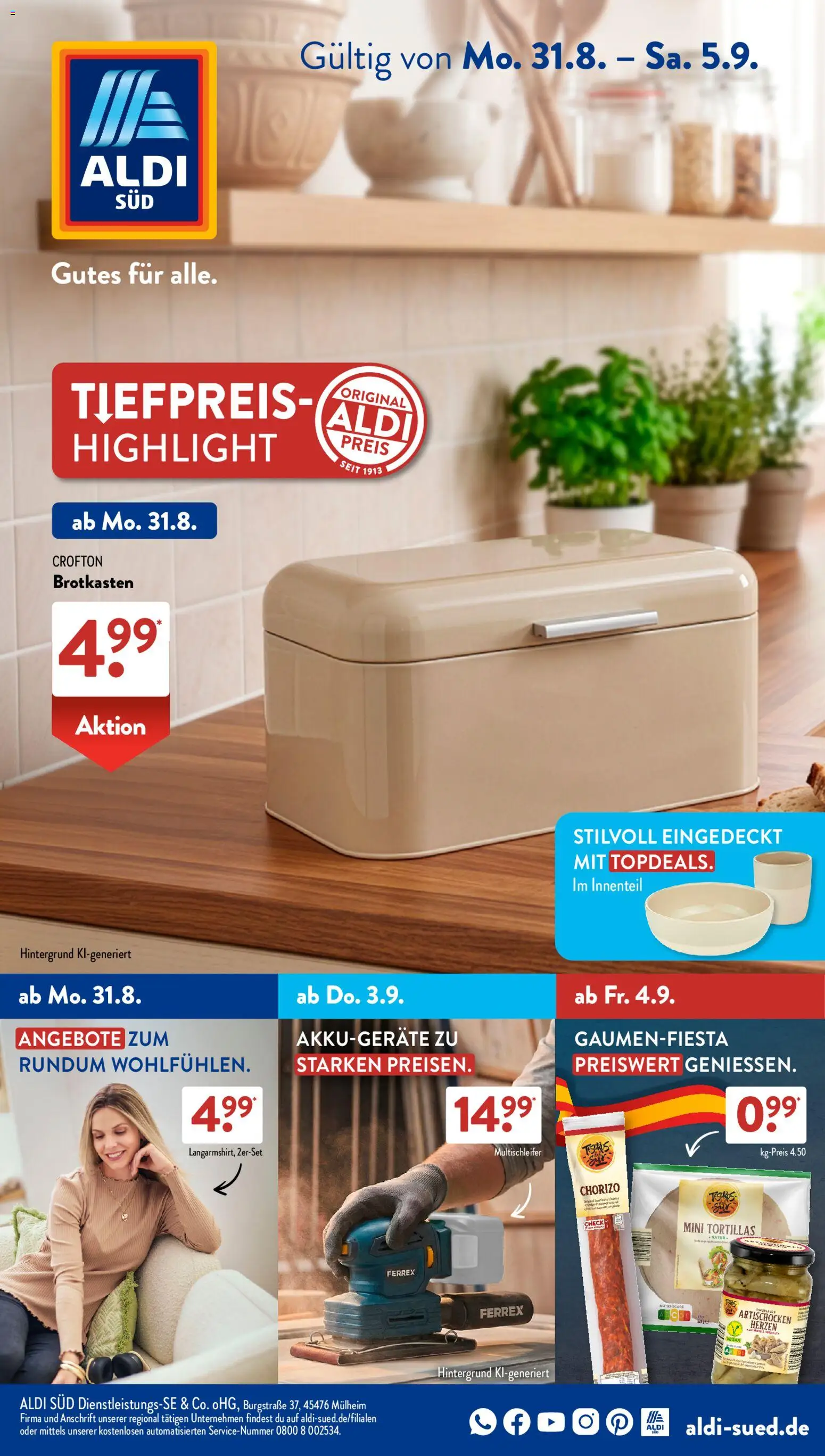 Vorschau von dem Prospekt des Geschäftes Aldi Süd, gültig ab dem 31.08.2026