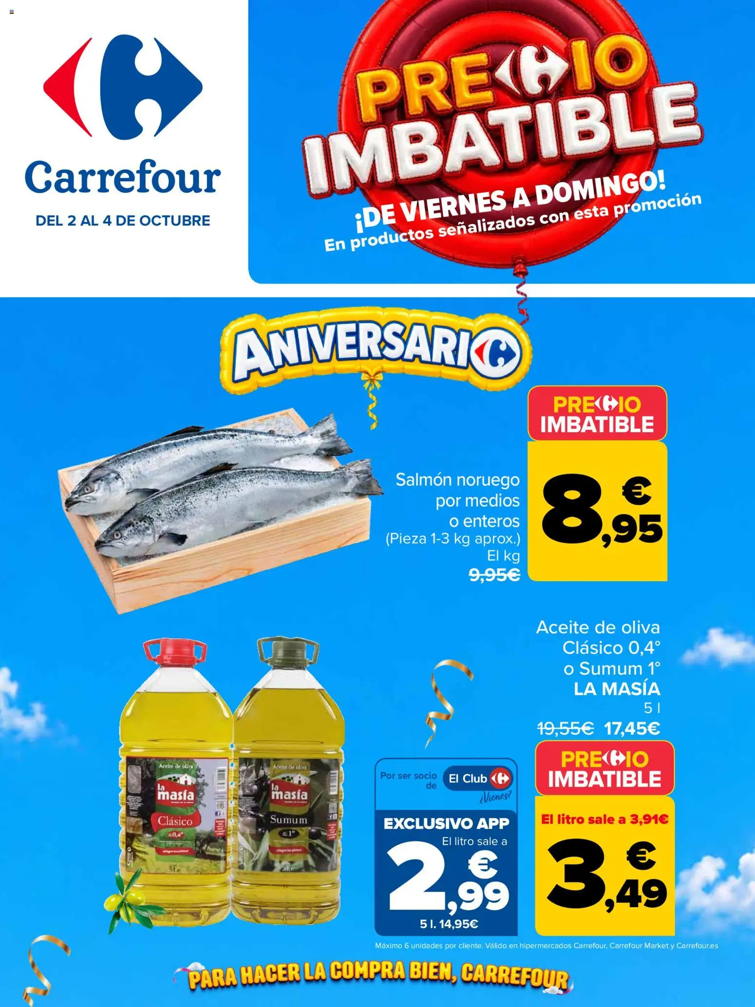 Vista previa del folleto de la tienda Carrefour válido desde el 02/10/2026 - Aceite de oliva, Aceite, Salmón