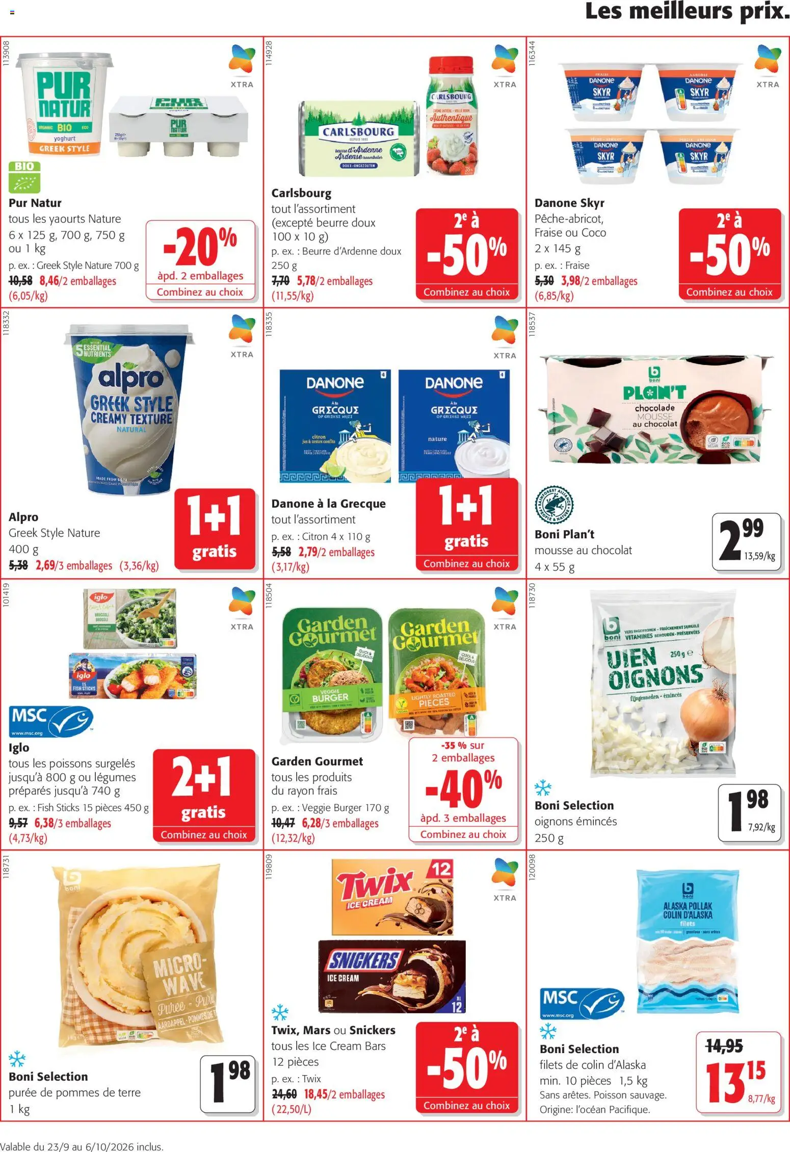 Prévisualisation de Colruyt Toutes les offres du magasin Colruyt formulaire valide 23/09/2026 - Poissons, Chocolat, Poisson, Pommes de terre, Beurre, Twix, Alpro, Yaourts