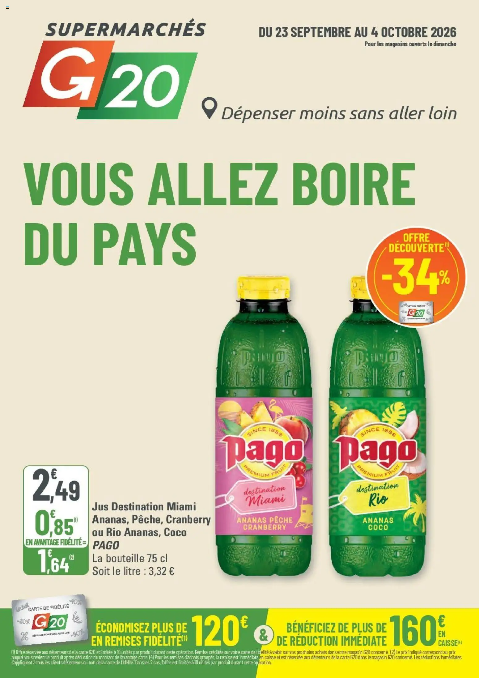 Prévisualisation de G20 Supermarchés catalogue du magasin G20 Supermarchés formulaire valide 23/09/2026