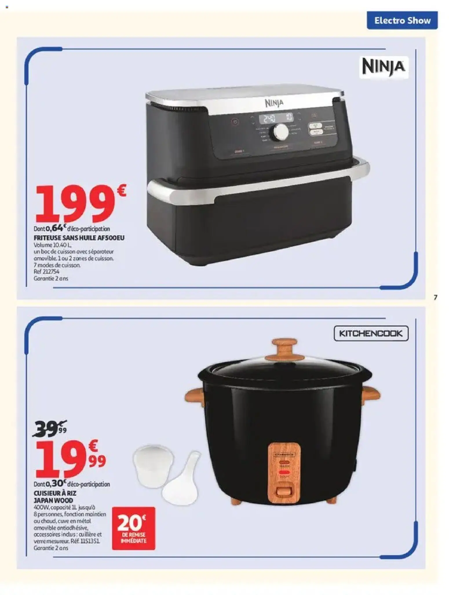Prévisualisation de Auchan Electroshow du magasin Auchan formulaire valide 01/09/2026 - Air fryer, Friteuse sans huile, Friteuse, Riz, Cuillère, Huile, Cuiseur a riz, Cuiseur