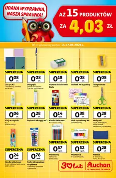 Pogląd gazetki "Auchan gazetka - Wyprawka Hipermarket" ze sklepu Auchan ważnej od 14.08.2026