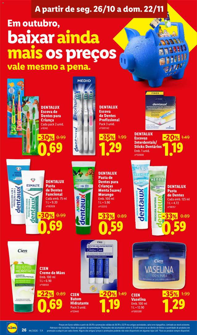 Novo folheto Lidl a partir de 26/10