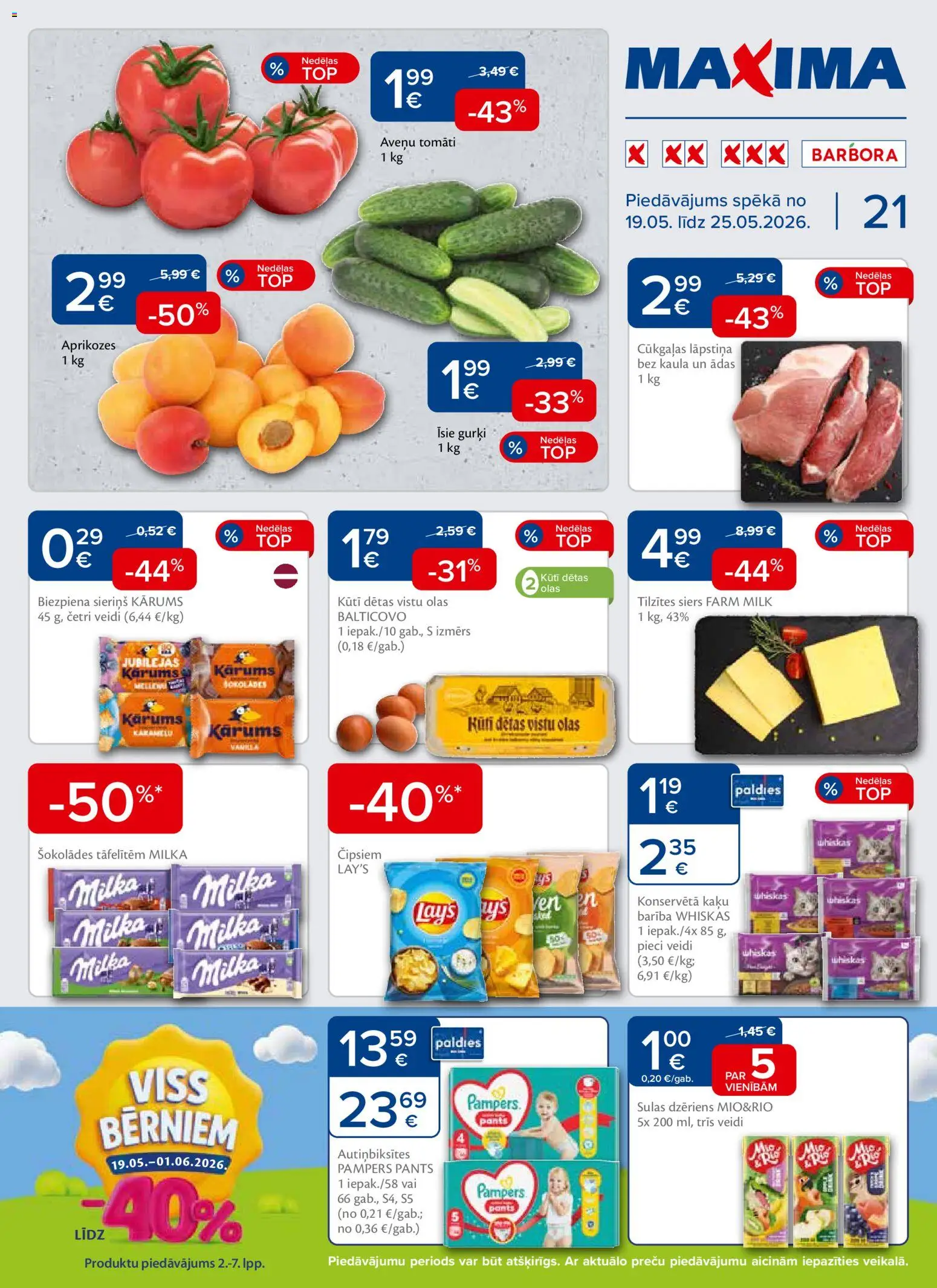 Skatīt Maxima akciju bukletu, derīgs no 19.05.2026.