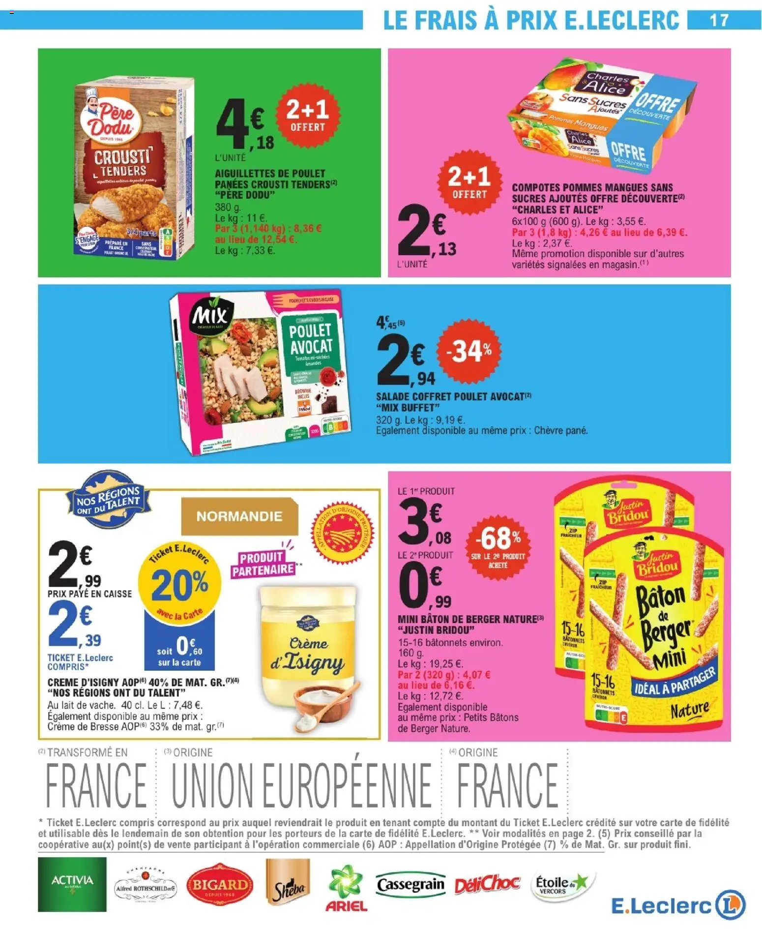 Prévisualisation de E.Leclerc catalogue du magasin E.Leclerc formulaire valide 08/09/2026 - Avocat, Poulet, Buffet, Lait, Crème, Aiguillettes de poulet, Cassegrain, Bâton de berger