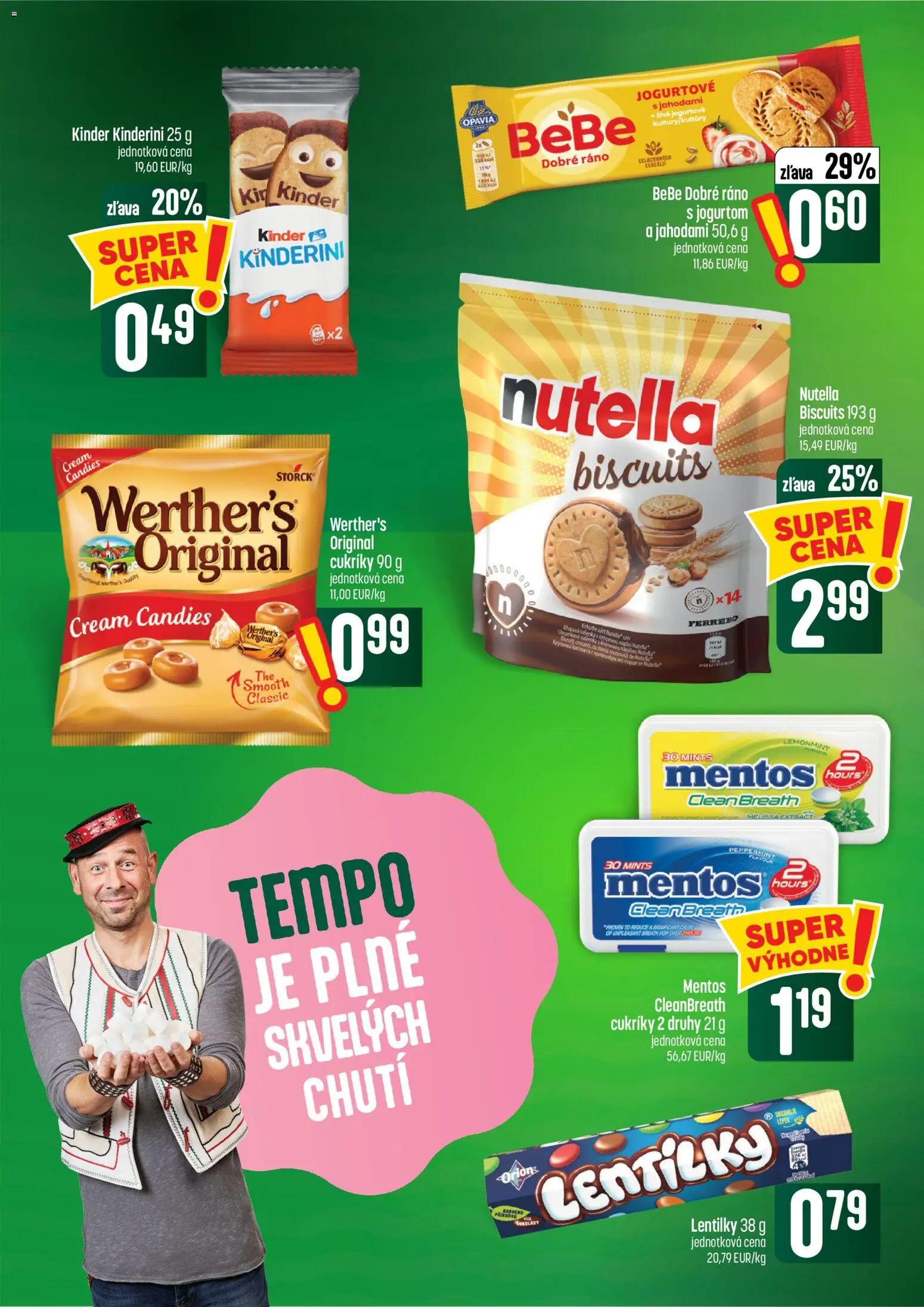 Náhľad COOP Jednota letáku platného od 08.10.2026 - Kinder, Nutella, Cukríky, BeBe Dobré ráno