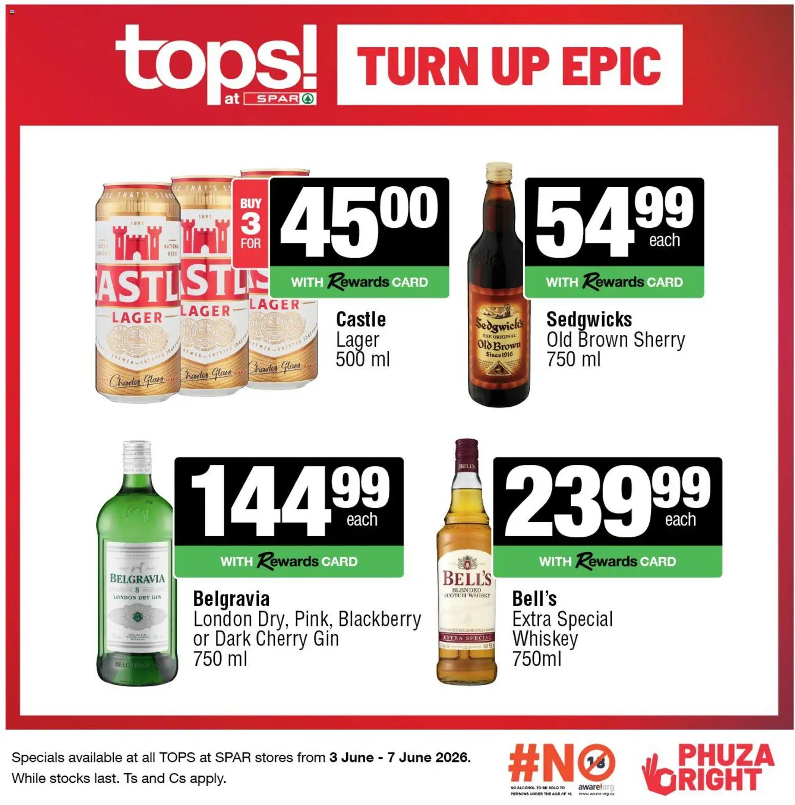 Preview of Tops at Spar flyer valid from 03/06/2026 - Alcohol, Gin, Whiskey