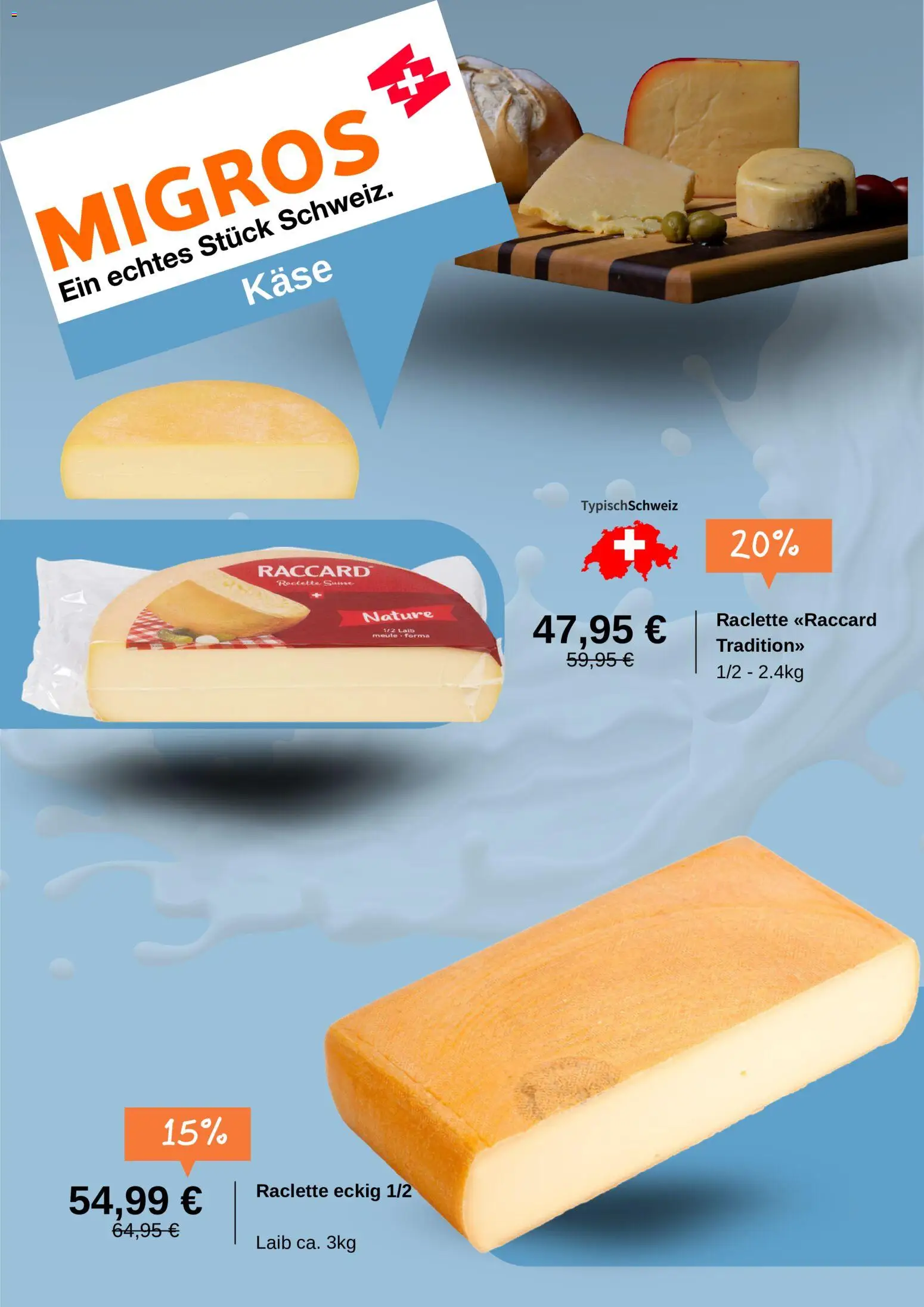 Vorschau von dem Prospekt des Geschäftes Migros, gültig ab dem 27.10.2026 - Raclette, Käse