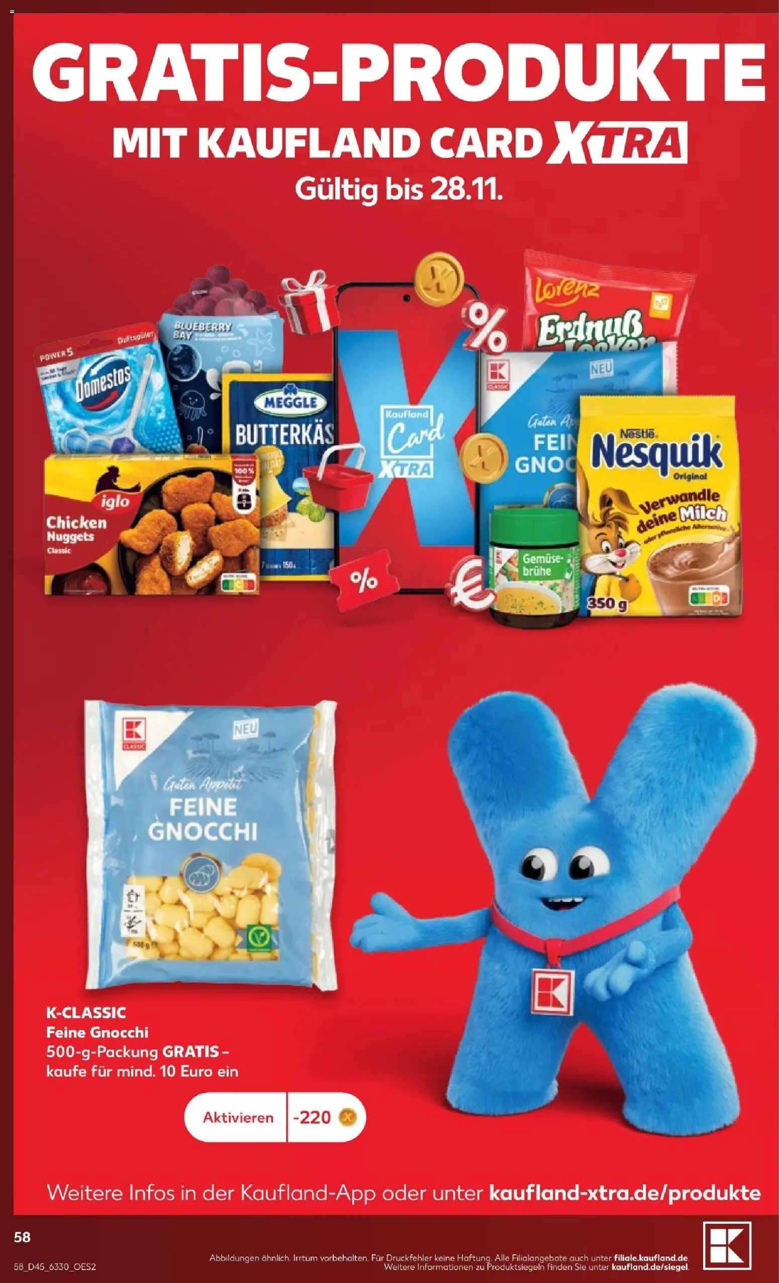 Vorschau von dem Prospekt des Geschäftes Kaufland, gültig ab dem 31.10.2026 - Gnocchi, Gemüse, Milch, Nesquik, Iglo, Brühe