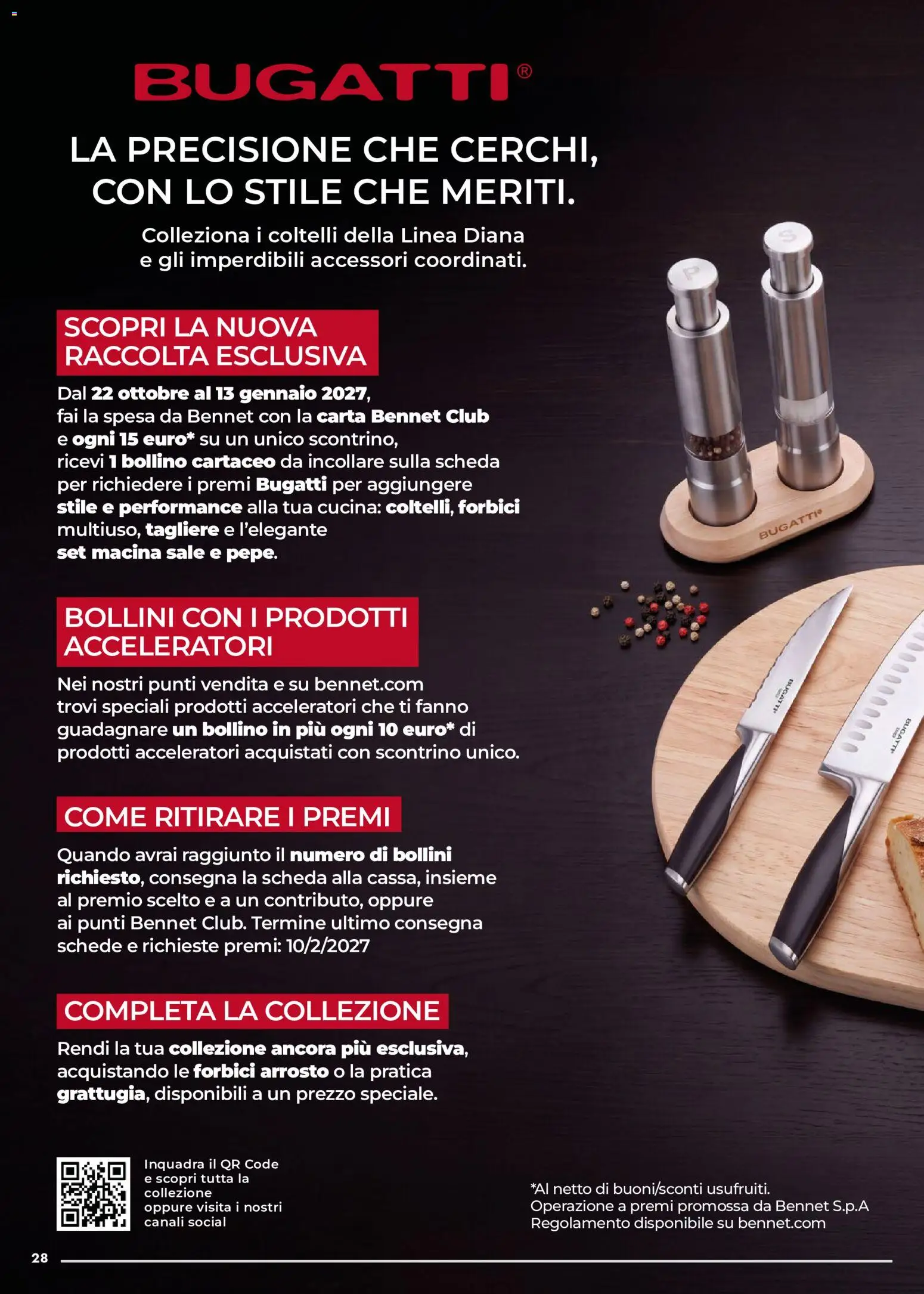 Anteprima dell'opuscolo bennet volantino dal negozio bennet valido da 22/10/2026 - Sale, Tagliere, Arrosto, Macina, Coltelli