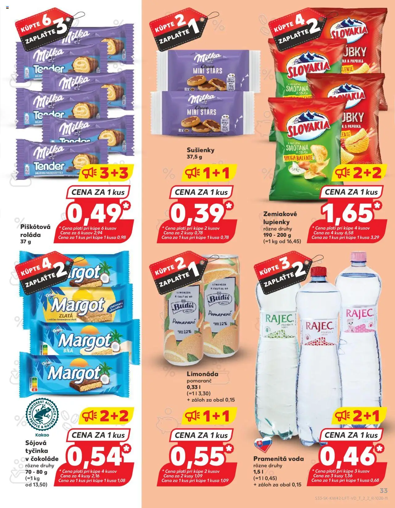 Náhľad Kaufland letáku platného od 16.10.2025 - Rajec, Voda, Paprika, Milka, Kakao, Budiš, Smotana, Sušienky