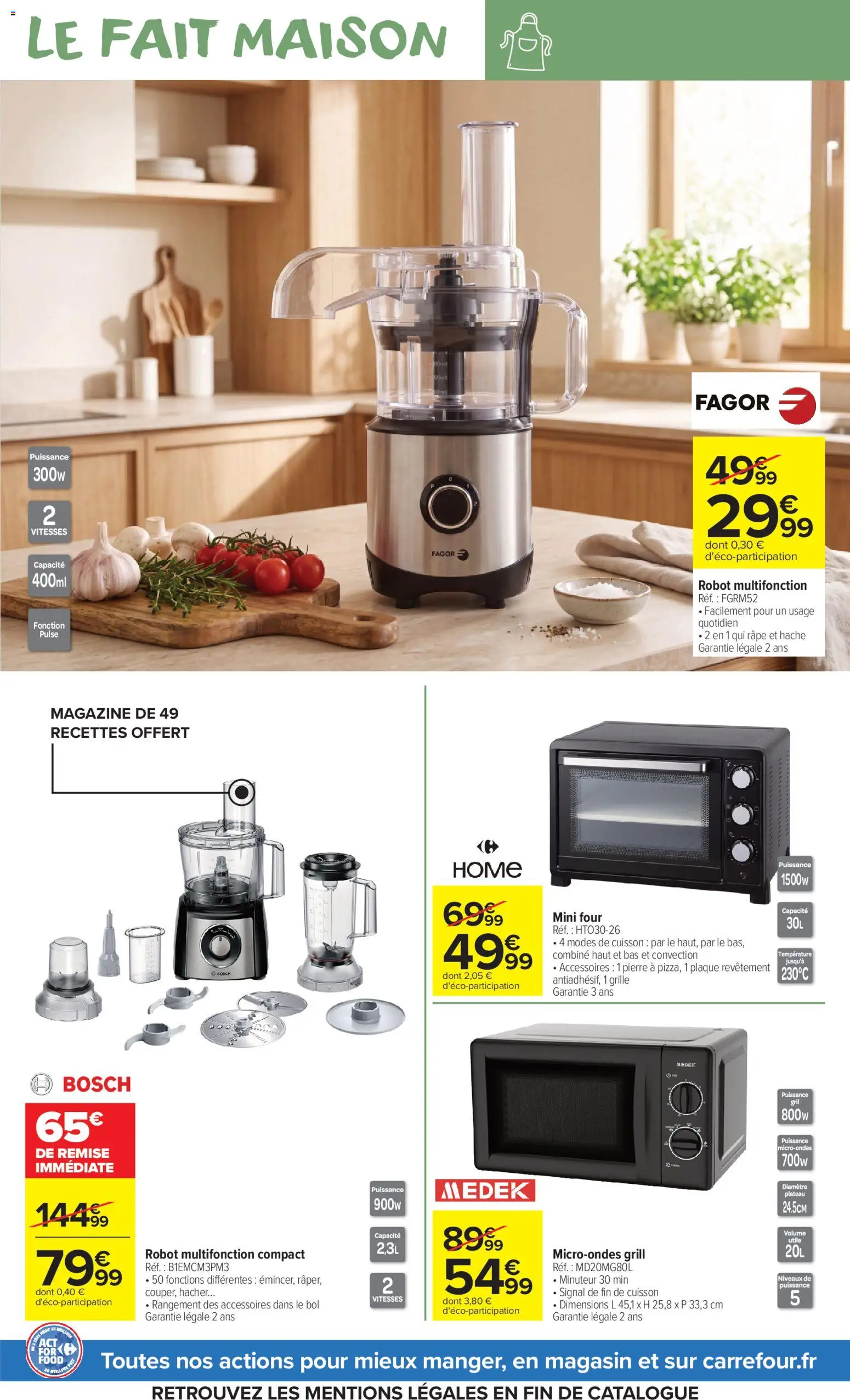 Prévisualisation de Carrefour Market Partageons le goût du mieux manger du magasin Carrefour Market formulaire valide 27/10/2026 - Four, Robot, Magazine, Bol, Mini four, Grill, Gril, Râpe
