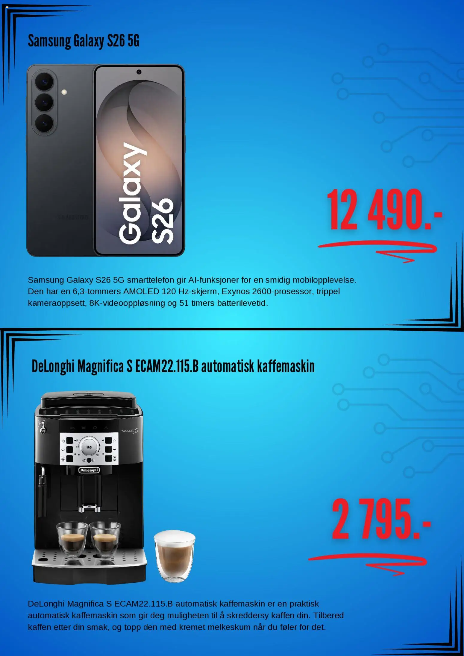 Forhåndsvis Elkjøp kundeavis fra butikk Elkjøp gyldig fra 22/09/2026 - Automatisk kaffemaskin, Smarttelefon, Kaffemaskin, Topp