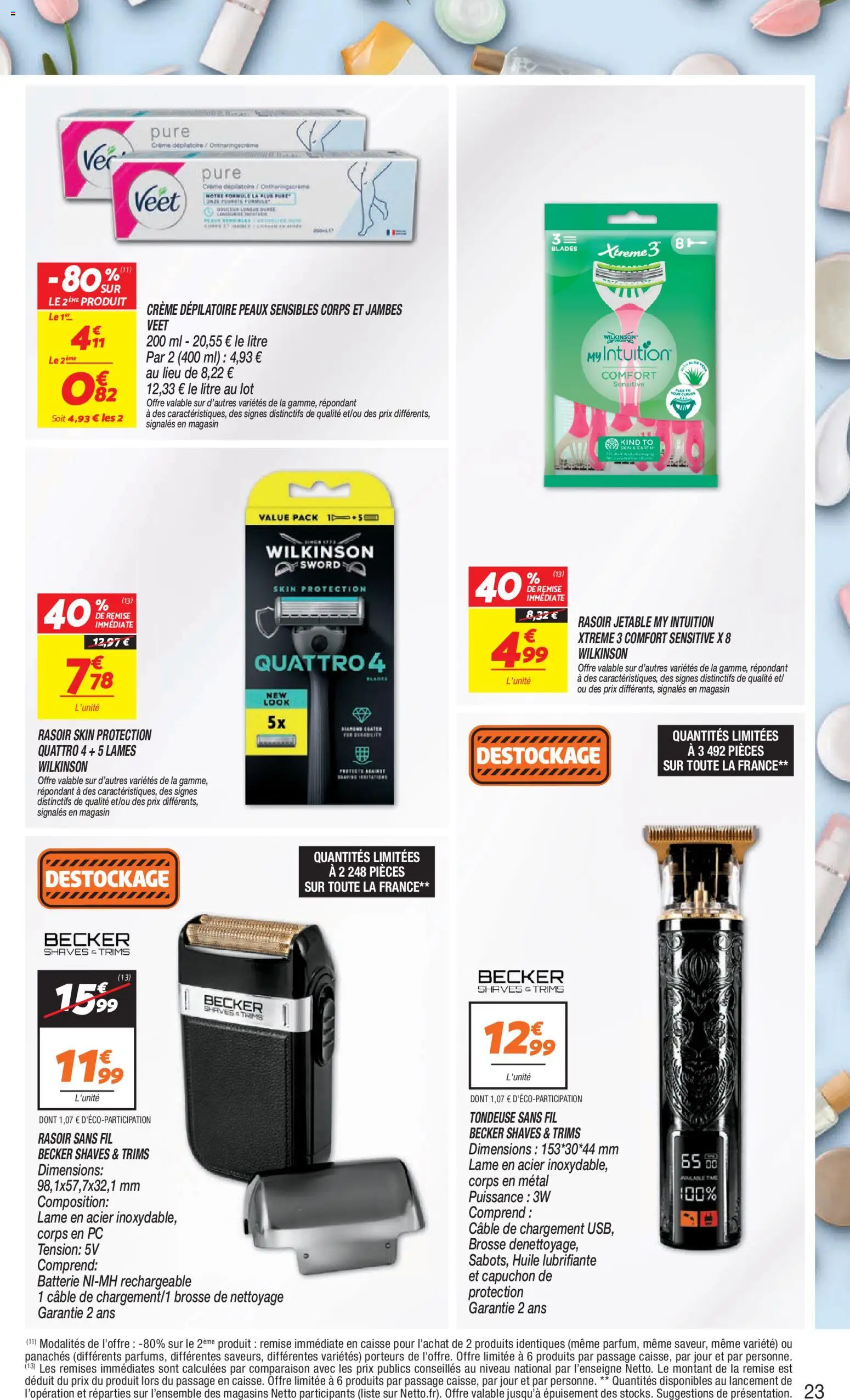 Prévisualisation de Netto - Temps fort Novembre du magasin Netto formulaire valide 03/11/2026 - PC, Batterie, Tondeuse, Rasoir, Brosse, Tondeuse sans fil, Câble, Crème dépilatoire