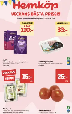 Förhandsgranska reklamblad Hemköp erbjudanden från butik Hemköp gäller från 22/06/2026
