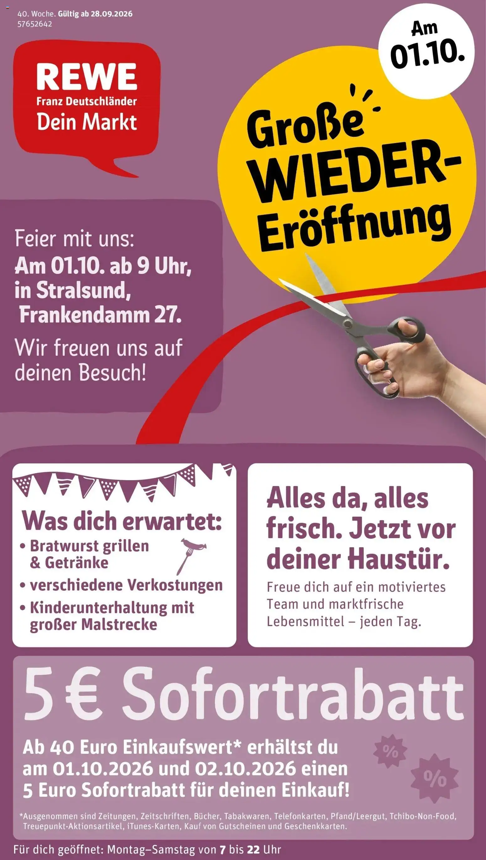 Vorschau von dem Prospekt des Geschäftes Rewe, gültig ab dem 28.09.2026