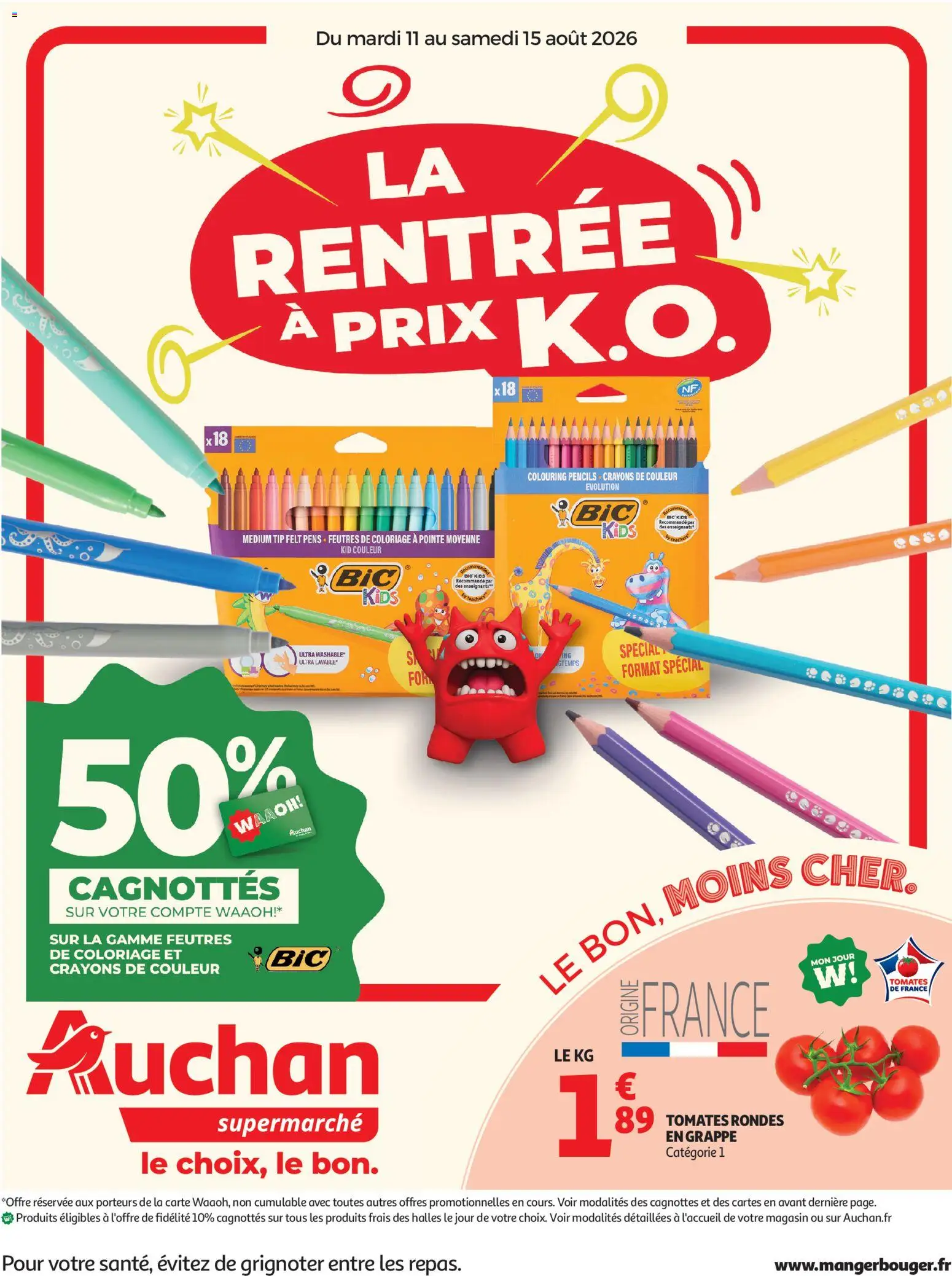Voorbeeld van Auchan Rentrée prix KO supers van winkel Auchan geldig vanaf 11/08/2026 - La