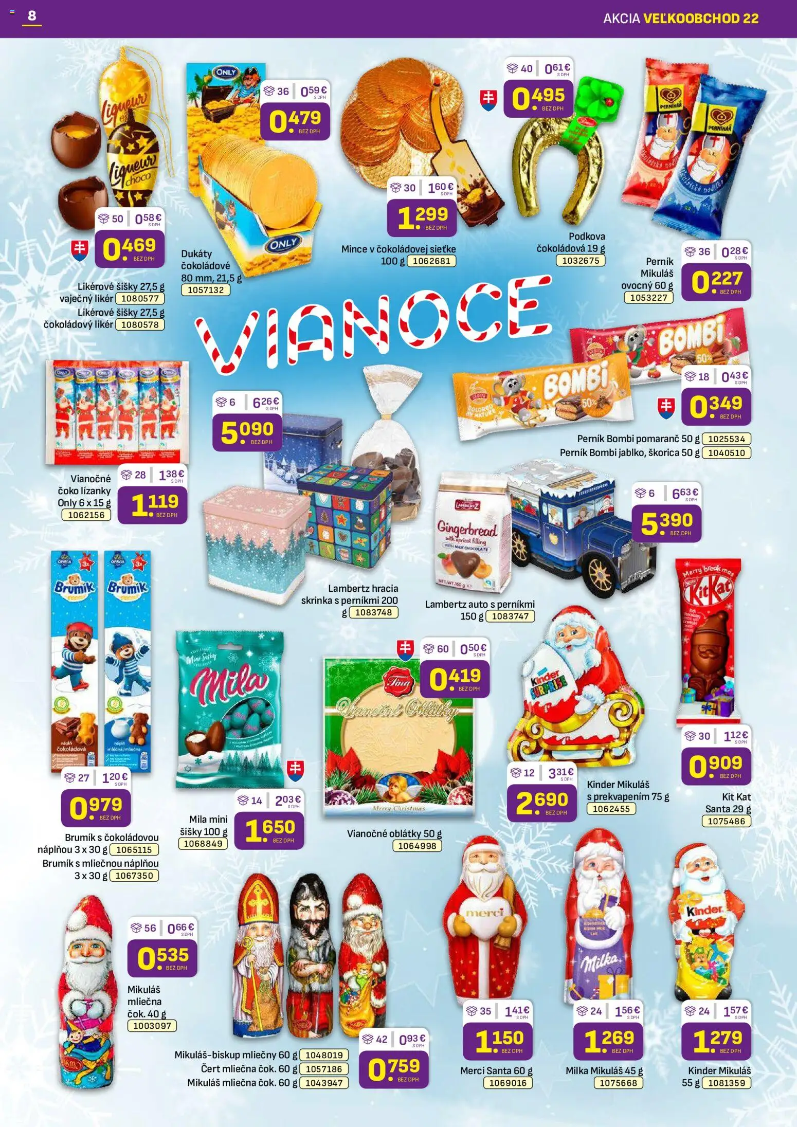 Náhľad Libex letáku platného od 02.11.2026 - Šišky, Kinder, Milka, Skrinka, Merci, Mila, Vaječný likér, Oblátky