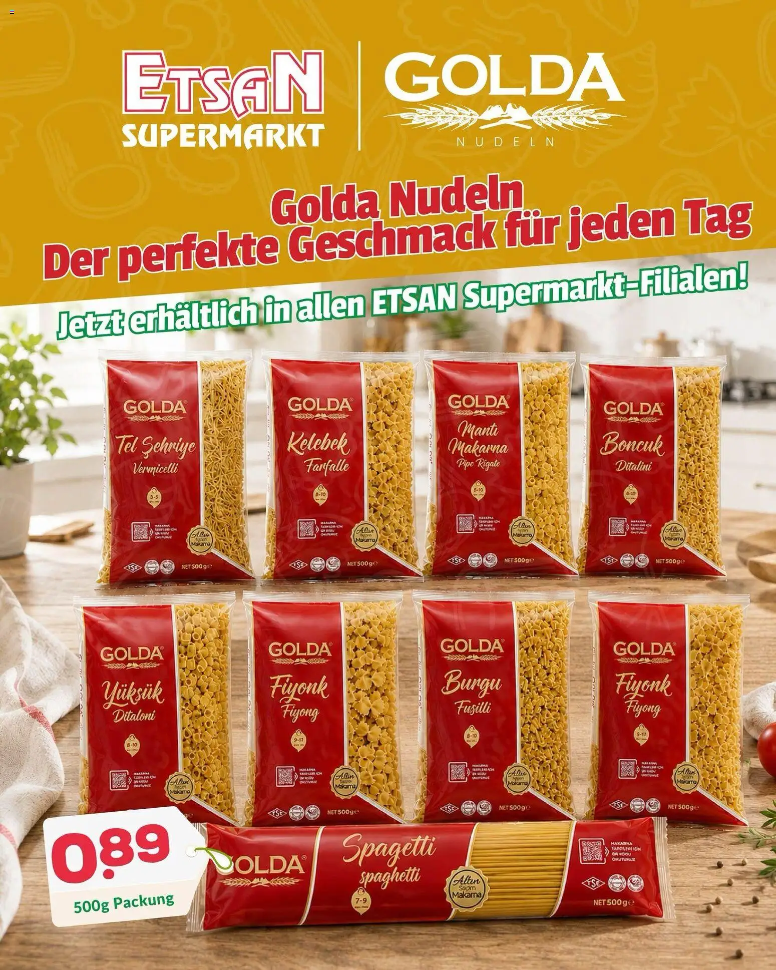 Vorschau der Angebote: ETSAN ETSAN Golda Nudeln gültig ab 04.08.2026 - Spaghetti, Nudeln