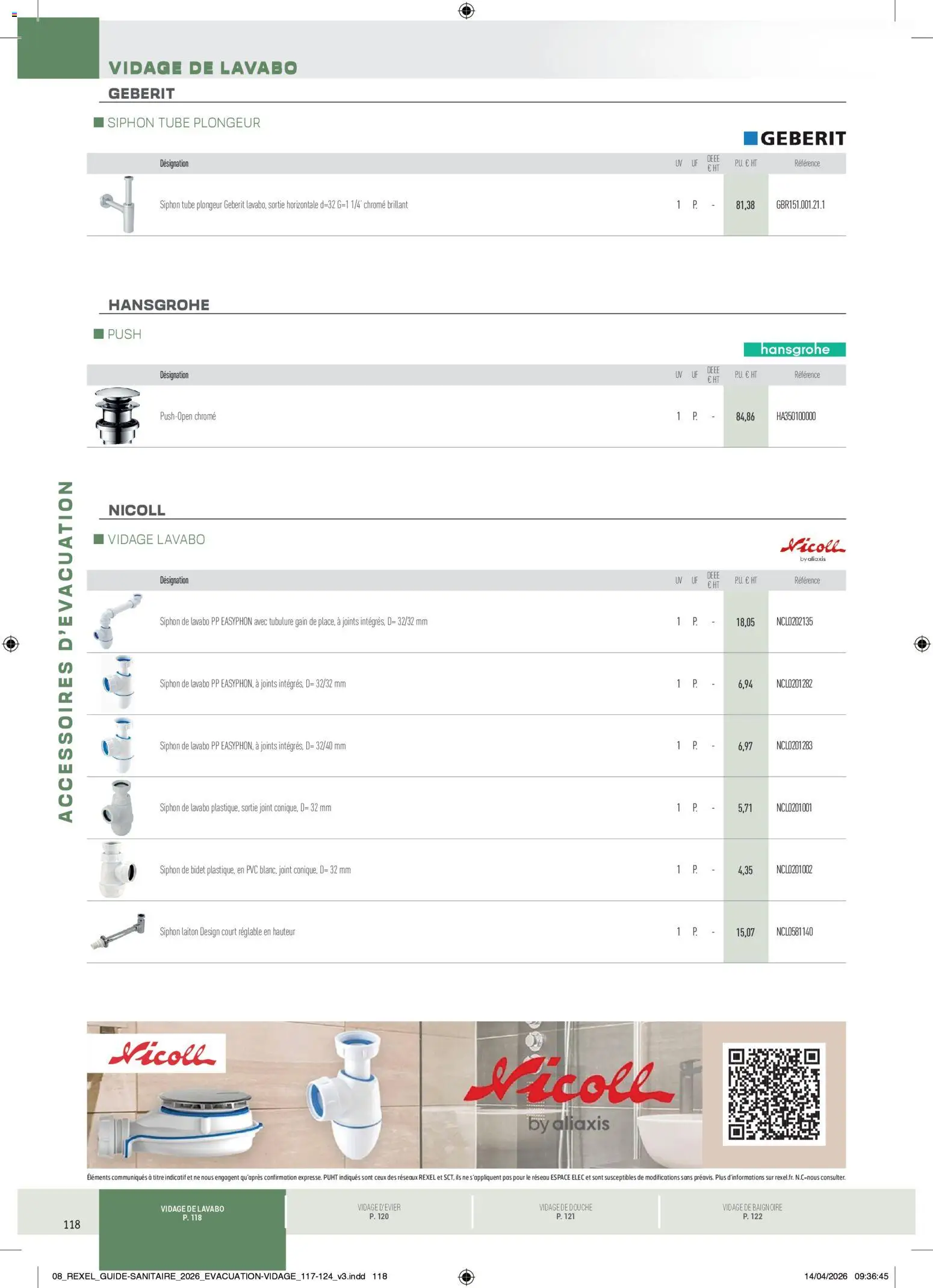 Prévisualisation de Rexel - Brochure Sanitaire du magasin Rexel formulaire valide 20/04/2026 - Baignoire, Douche, Lavabo