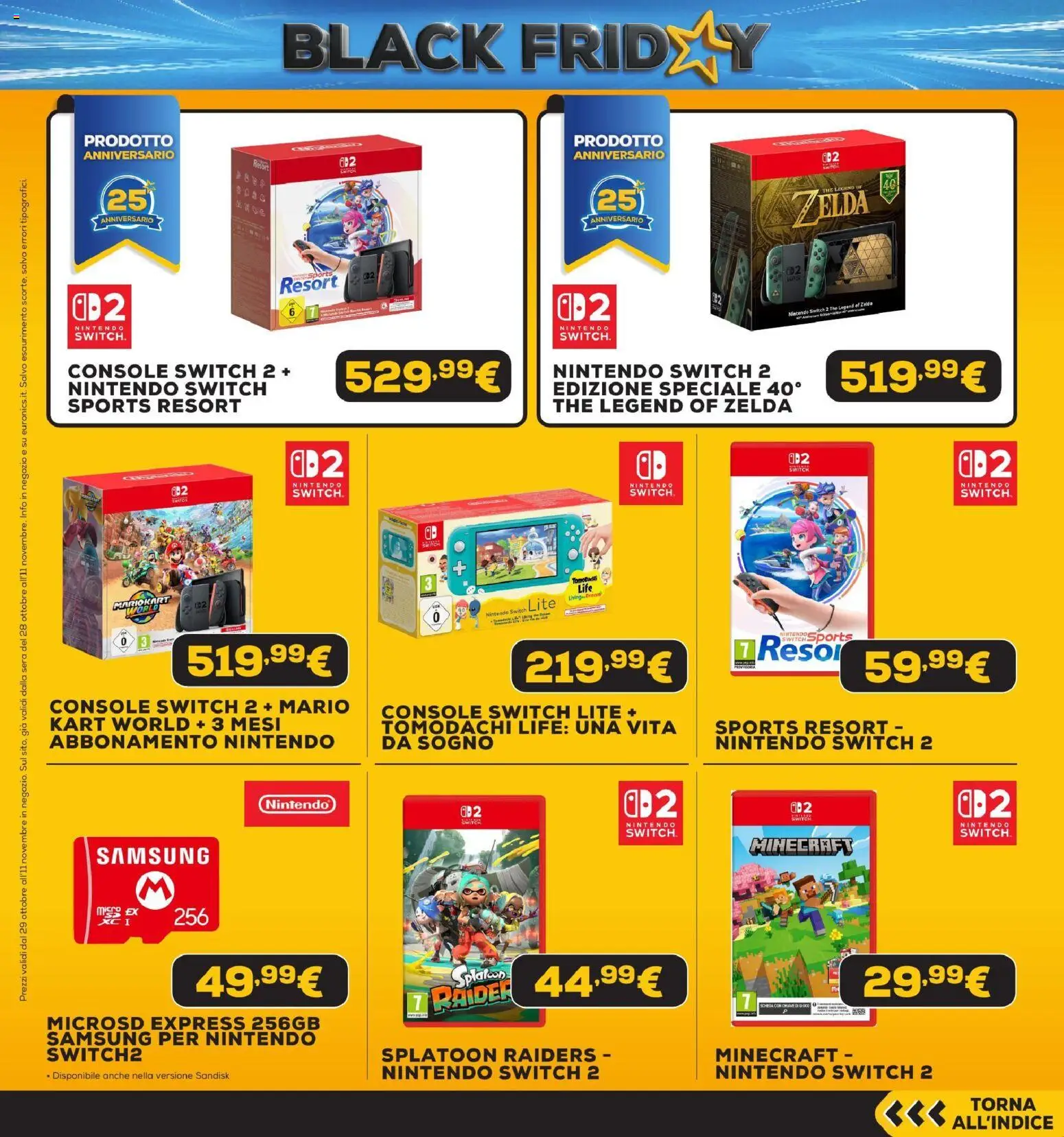 Anteprima dell'opuscolo Euronics Black Friday dal negozio Euronics valido da 29/10/2026 - Gioco, Samsung, The