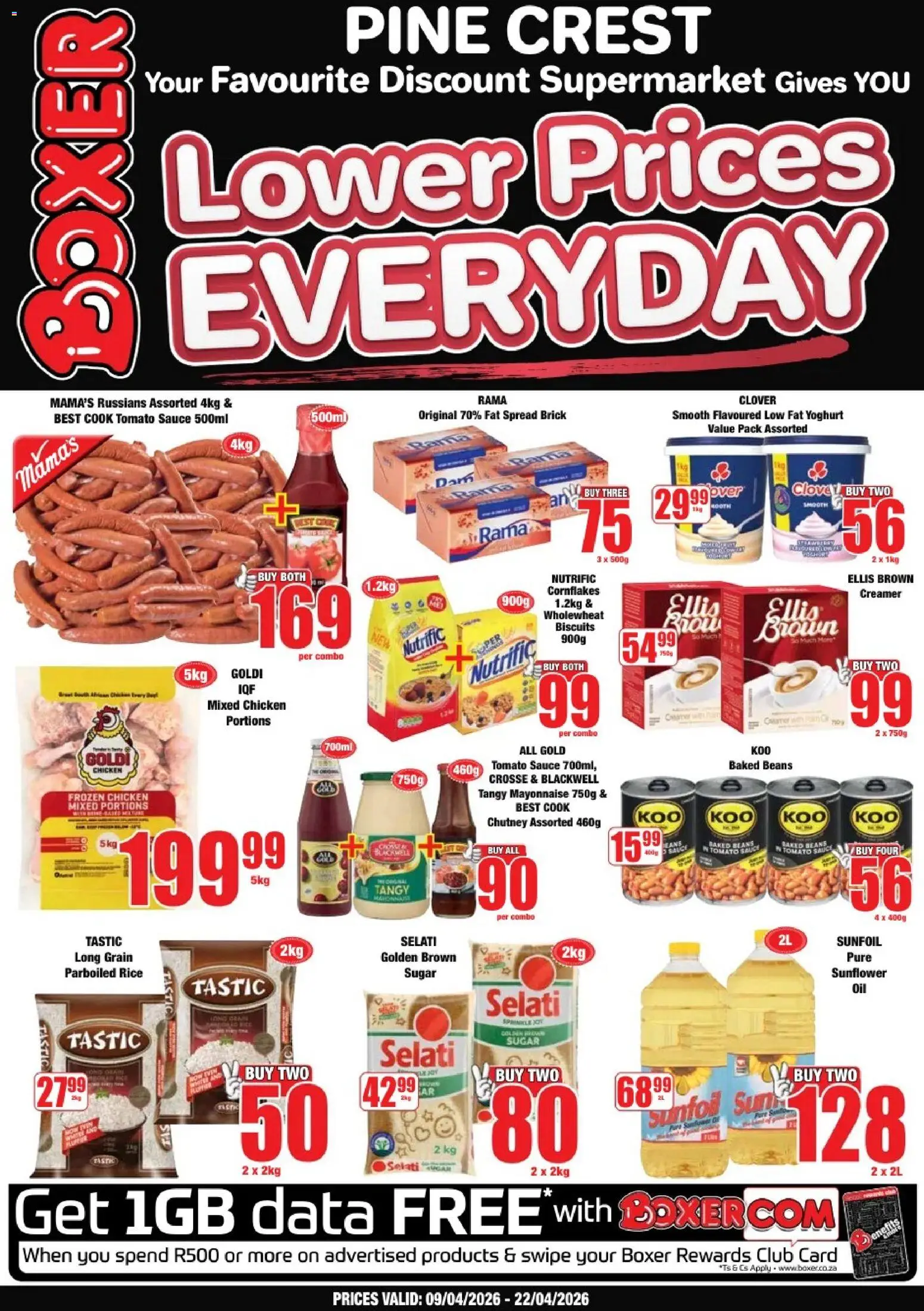 Preview of Boxer flyer valid from 09/04/2026 - Chicken, Oil, Data, Beans, Chutney, Sauce, Spread, Fat spread