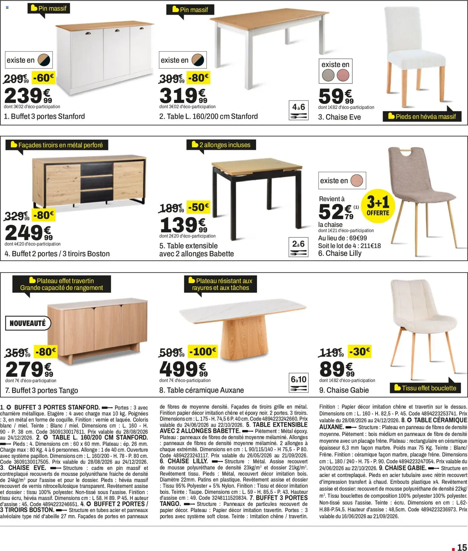 Prévisualisation de But catalogue du magasin But formulaire valide 28/08/2026 - Buffet, Table, Cadre, Mousse, Charnière, Plateau, Étagère, Portes