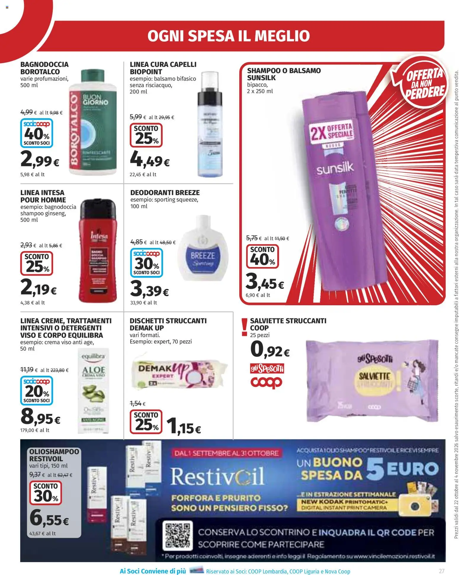 Anteprima dell'opuscolo Ipercoop volantino Extra offerte dal negozio Ipercoop valido da 22/10/2026 - Crema, Shampoo, Crema viso, Balsamo, Dischetti struccanti, Salviette struccanti
