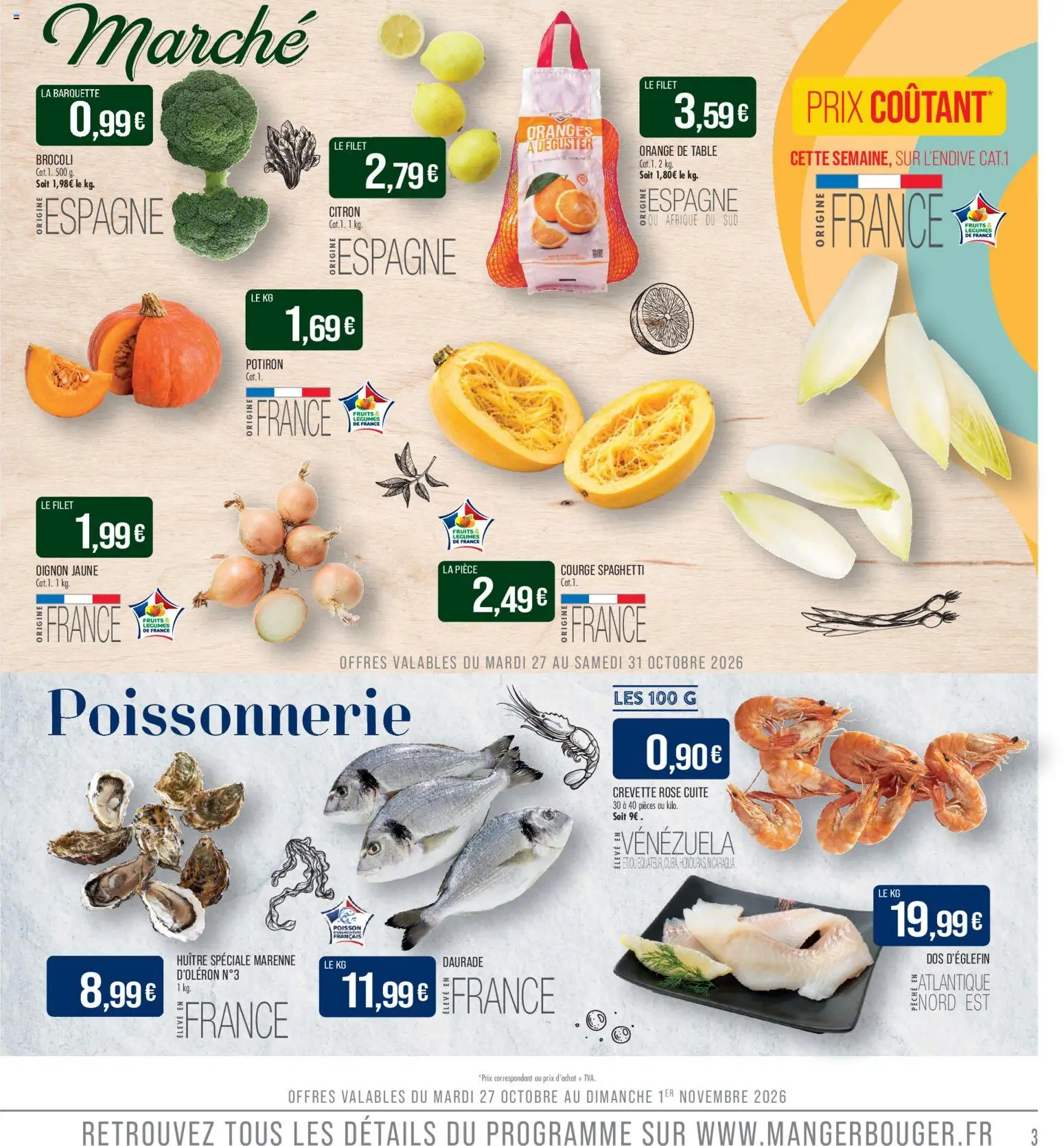 Prévisualisation de Match Supermarché - La match mania du magasin Match Supermarché formulaire valide 27/10/2026 - Poissonnerie, Courge, Crevette, Oignon, Citron, Brocoli, Daurade, Dos d'églefin