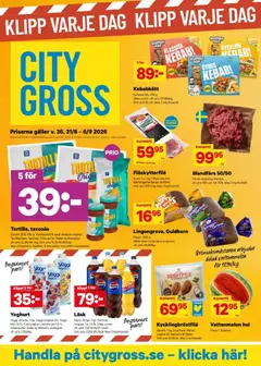 Förhandsgranska reklamblad City Gross erbjudanden från butik City Gross gäller från 29/08/2026