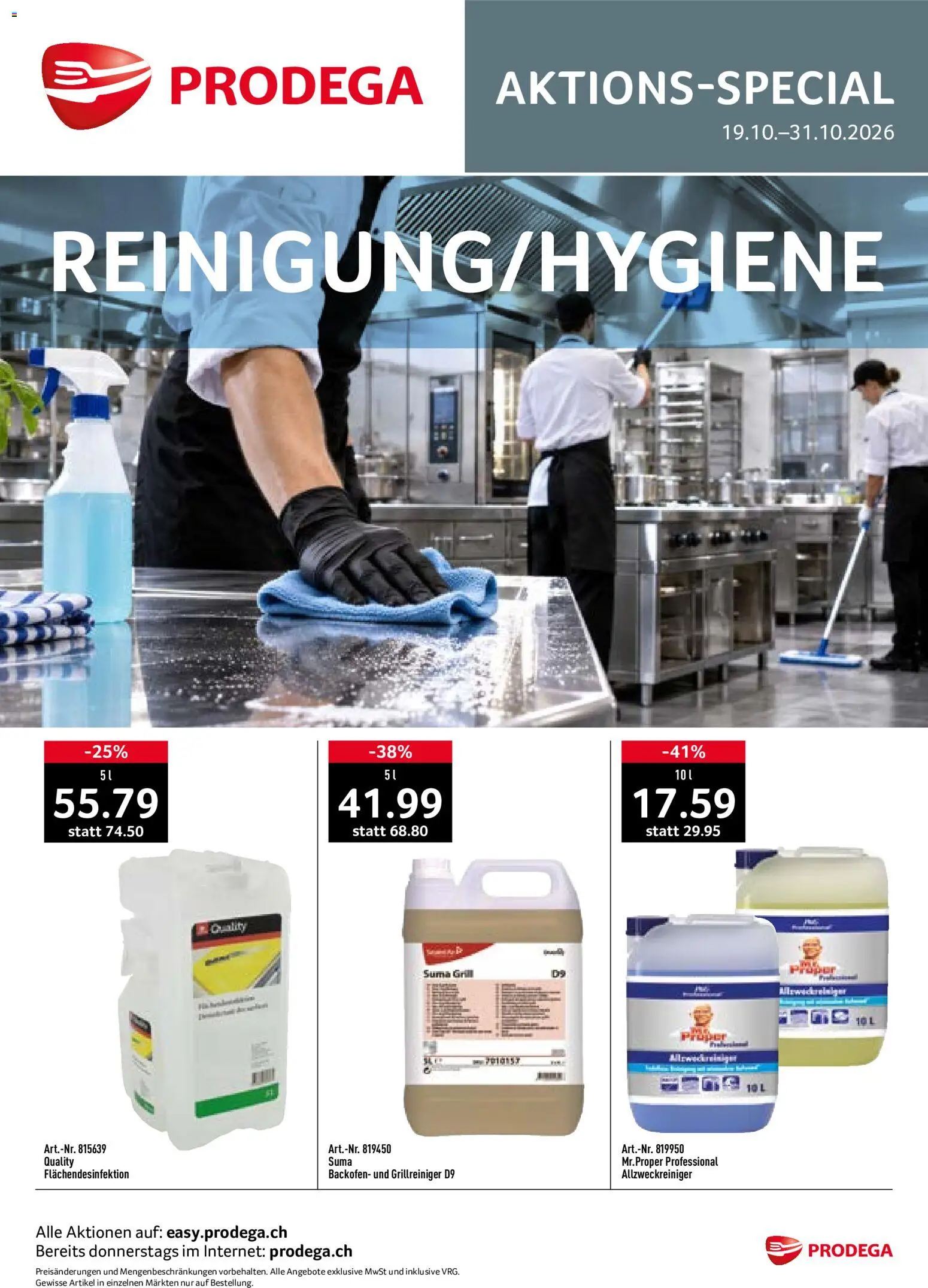 Vorschau des Merkblatts Prodega aktionen Reinigung vom Shop Prodega gültig von 19.10.2026 bis 31.10.2026 - Grill, Backofen