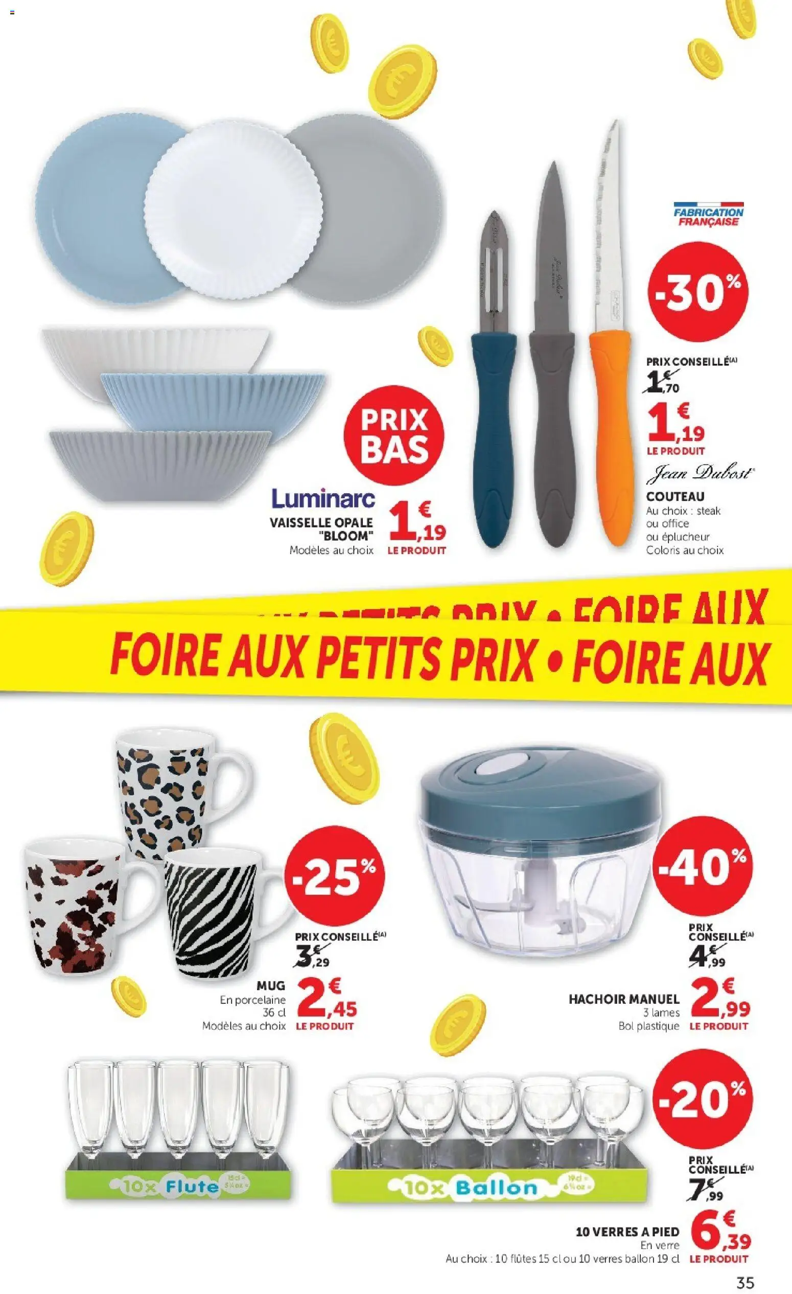 Prévisualisation de Hyper U catalogue du magasin Hyper U formulaire valide 08/09/2026 - Jean, Vaisselle, Verres, Ballon, Porcelaine, Verres ballon, Flûte, Éplucheur