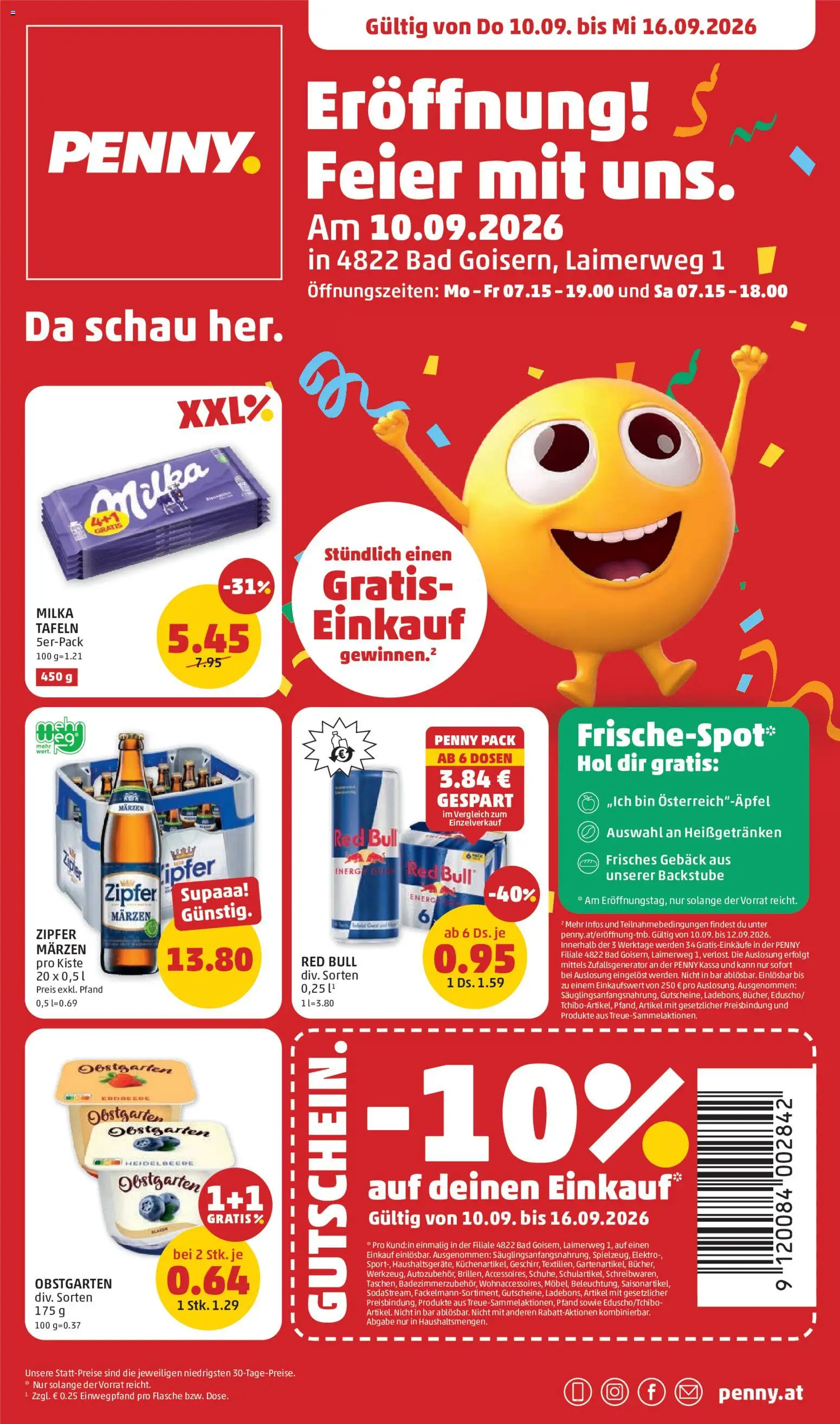 Vorschau der Angebote: Penny Markt Penny Markt Eröffnung in 4822 Bad Goisern gültig ab 10.09.2026 - Bad, Gebäck