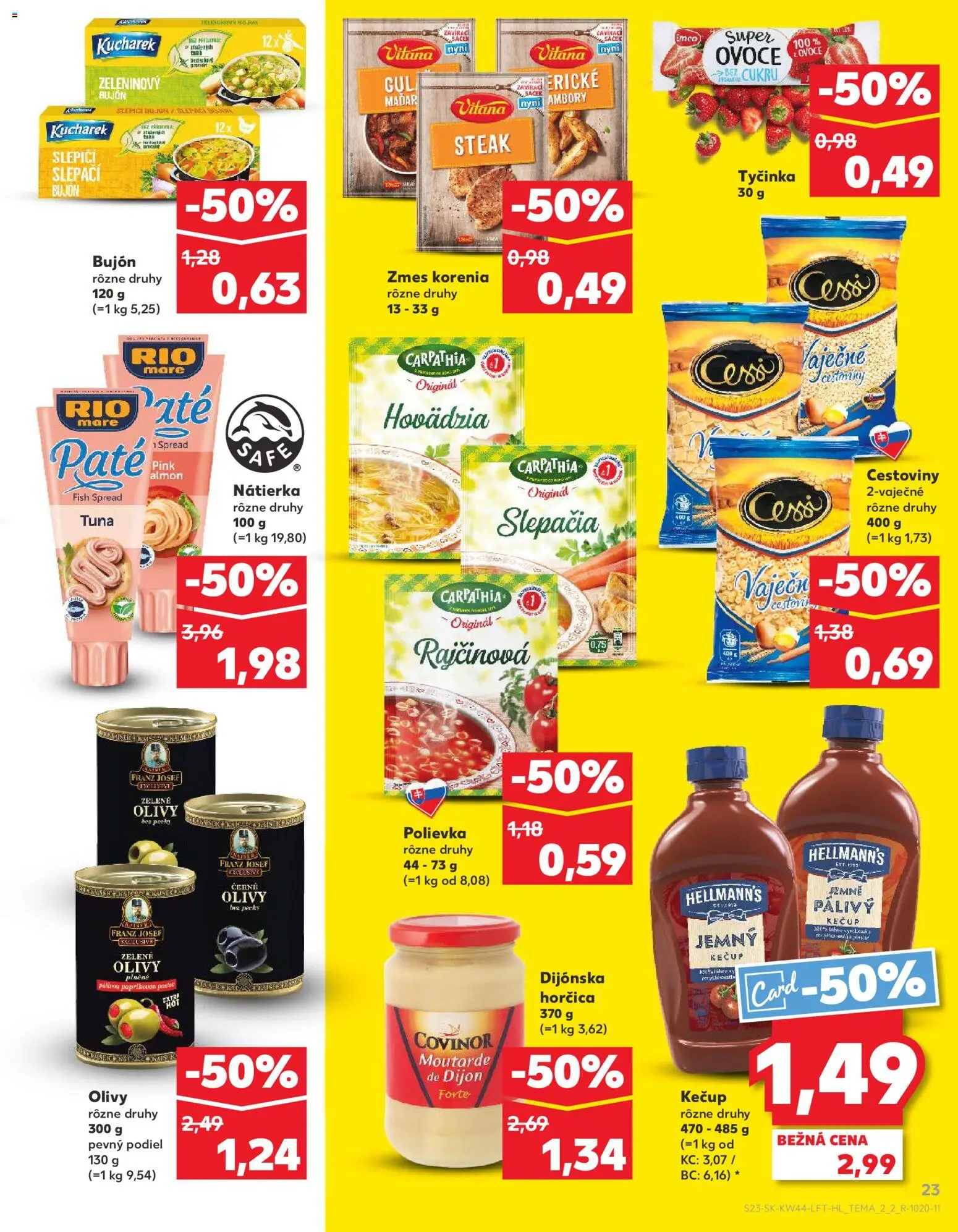 Náhľad Kaufland letáku platného od 30.10.2025 - Cestoviny, Steak, Kečup, Olivy, Nátierka, Rio Mare, Bujón