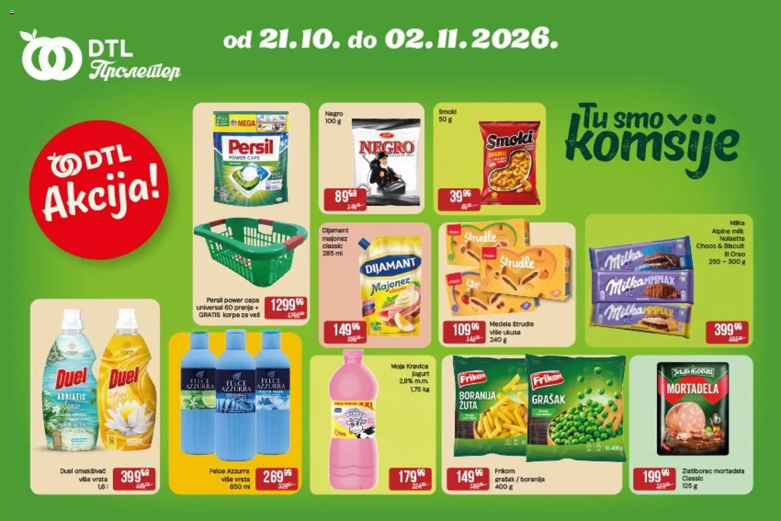 Pregled Metalac Proleter kataloga - važi od 21.10.2026 - Boranija, Grašak, Milka, Smoki, Vrata, Korpa, Moja kravica, Jogurt