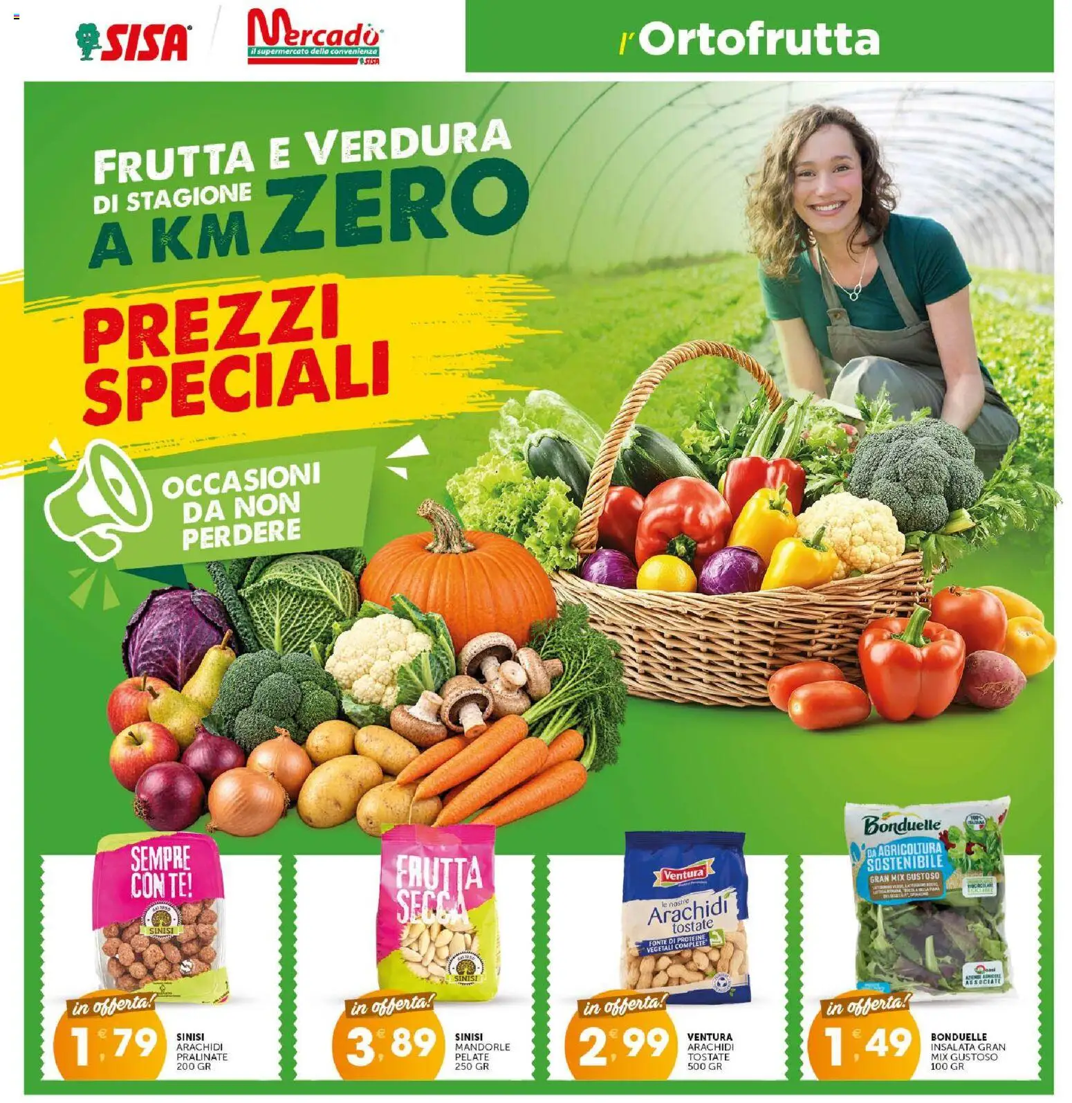 Anteprima dell'opuscolo SISA volantino Calabria dal negozio SISA valido da 29/10/2026 - Insalata, Frutta, Mandorle, Arachidi, Tè