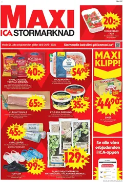 Förhandsgranska reklamblad ICA Maxi erbjudanden från butik ICA Maxi gäller från 18/05/2026