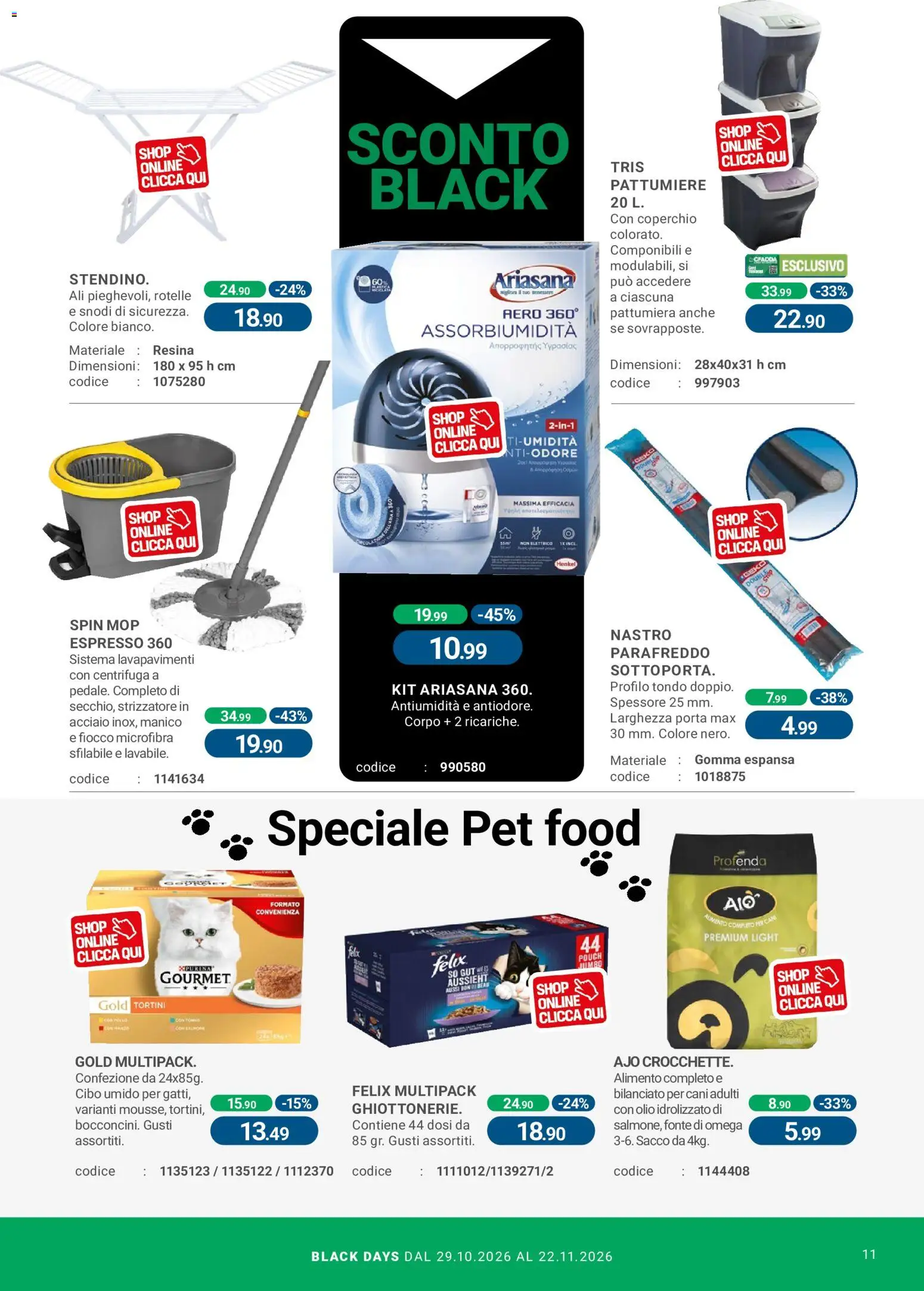 Anteprima dell'opuscolo CFadda Black Friday dal negozio CFadda valido da 29/10/2026 - Omega, Pollo, Olio, Tonno, Porta, Centrifuga, Pattumiera, Coperchio