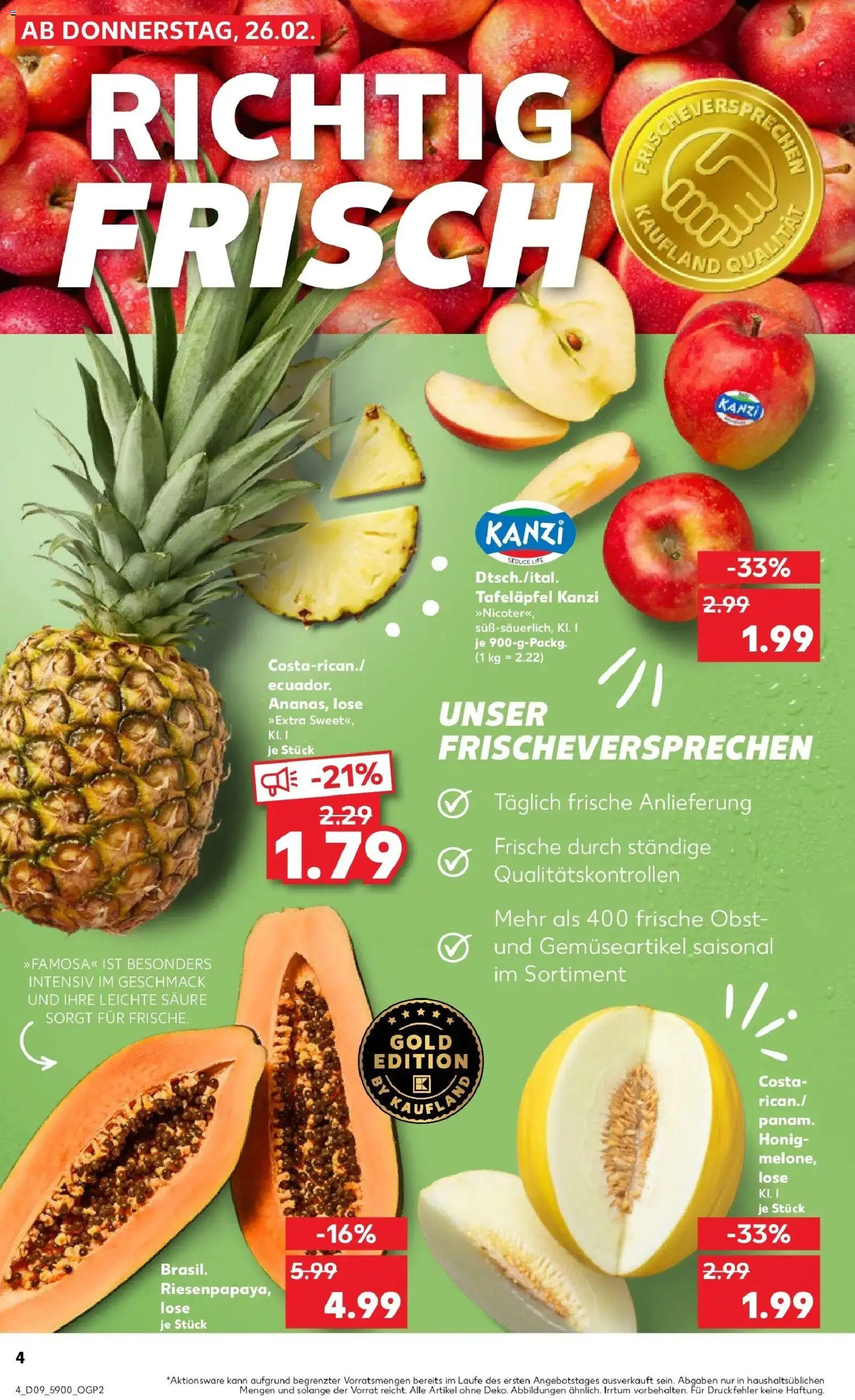 Vorschau von dem Prospekt des Geschäftes Kaufland, gültig ab dem 26.02.2026 - Apple, Obst