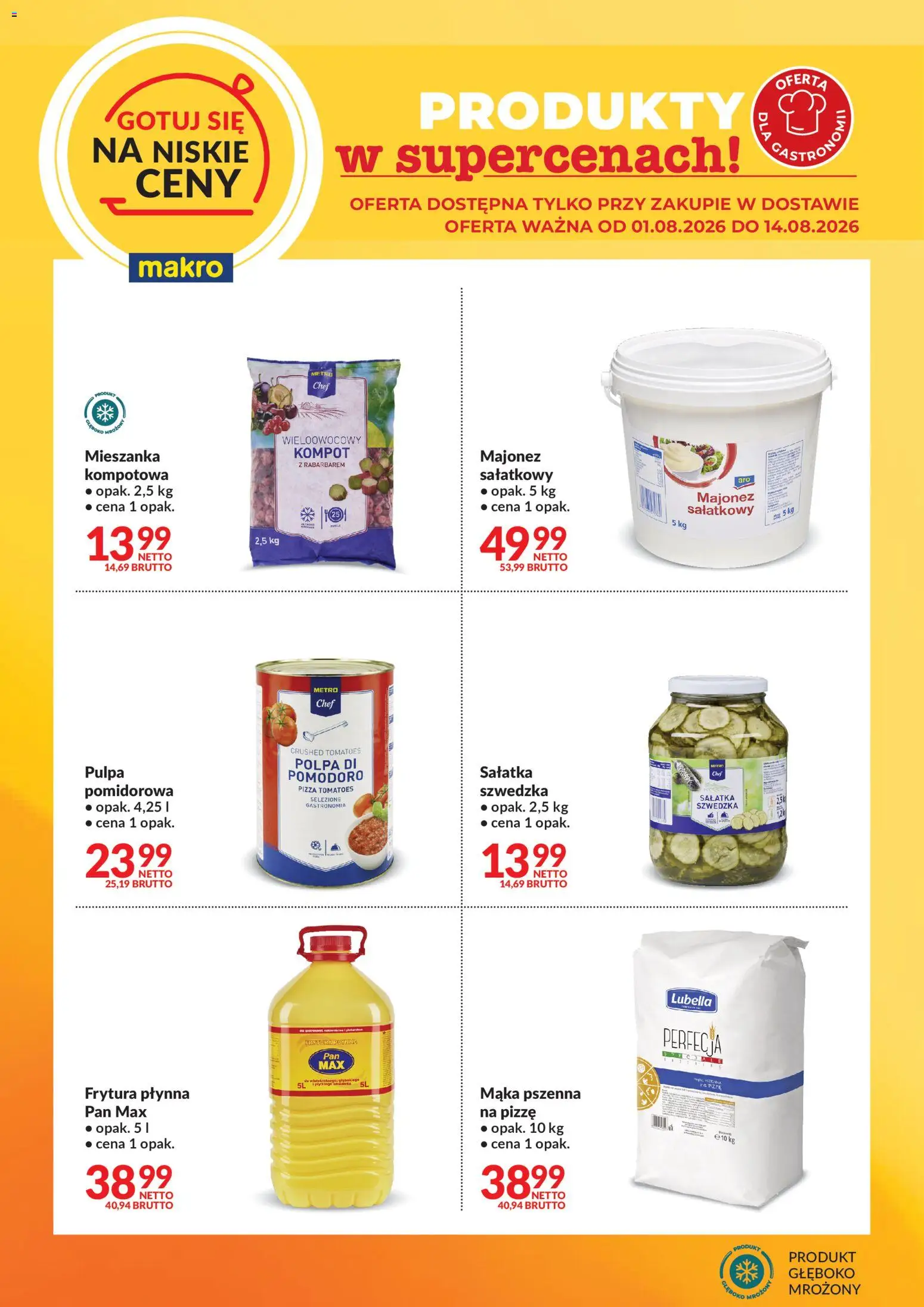 Pogląd gazetki "Makro gazetka - Gotuj się na niskie ceny w dostawie" ze sklepu Makro ważnej od 01.08.2026