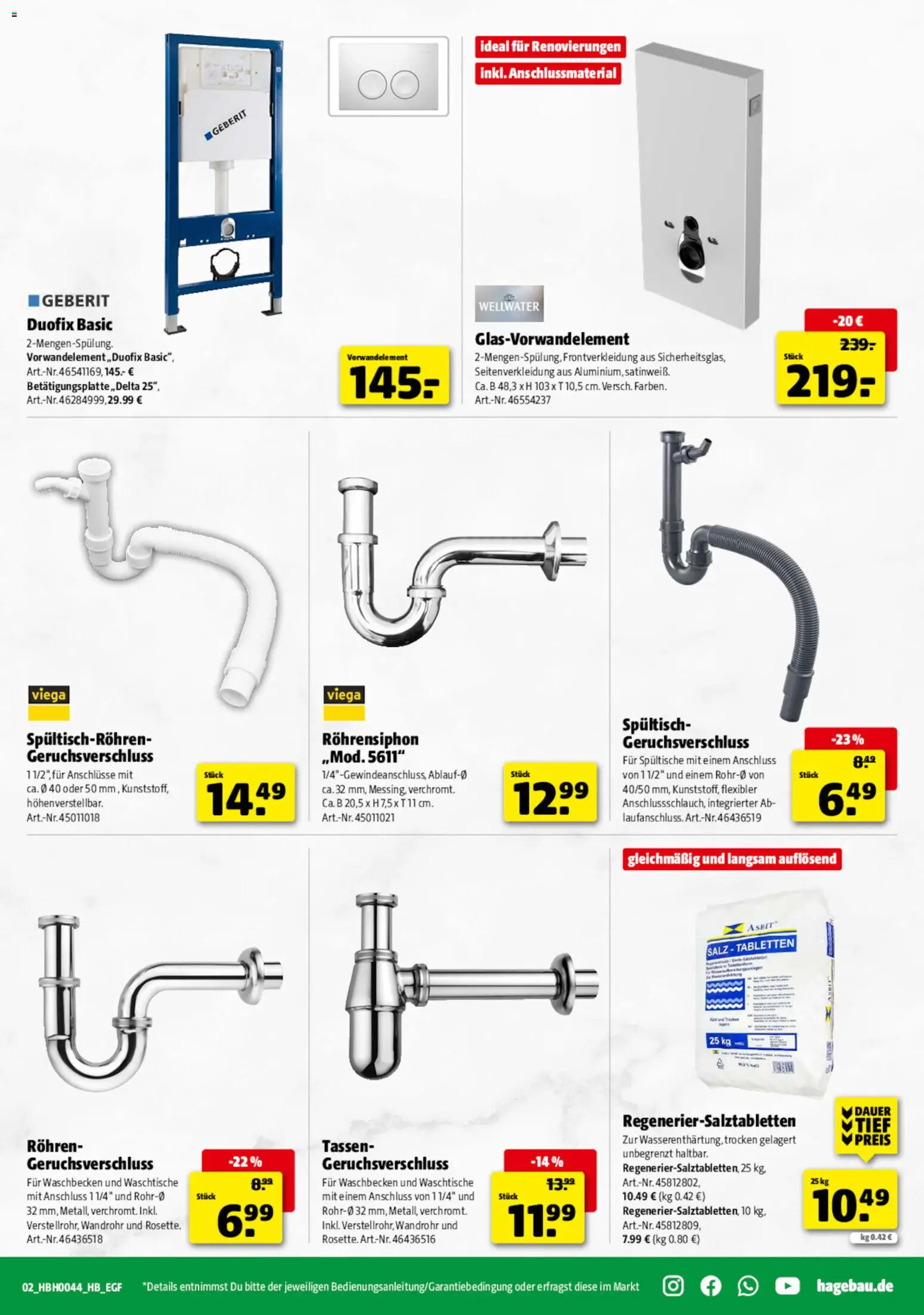 Vorschau von dem Prospekt des Geschäftes Hagebau, gültig ab dem 24.10.2026 - Waschbecken, Salz