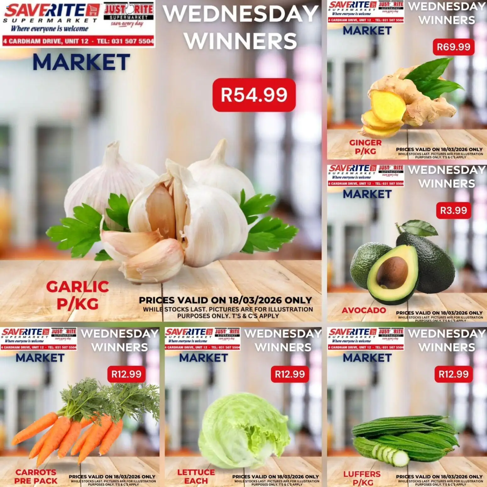 Saverite Wednesday Winners from 18/03 - 18/03/2026