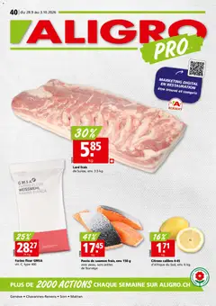 Vorschau des Merkblatts Aligro aktionen Chavannes, Matran, Genève, Sion vom Shop Aligro gültig von 28.09.2026 bis 03.10.2026