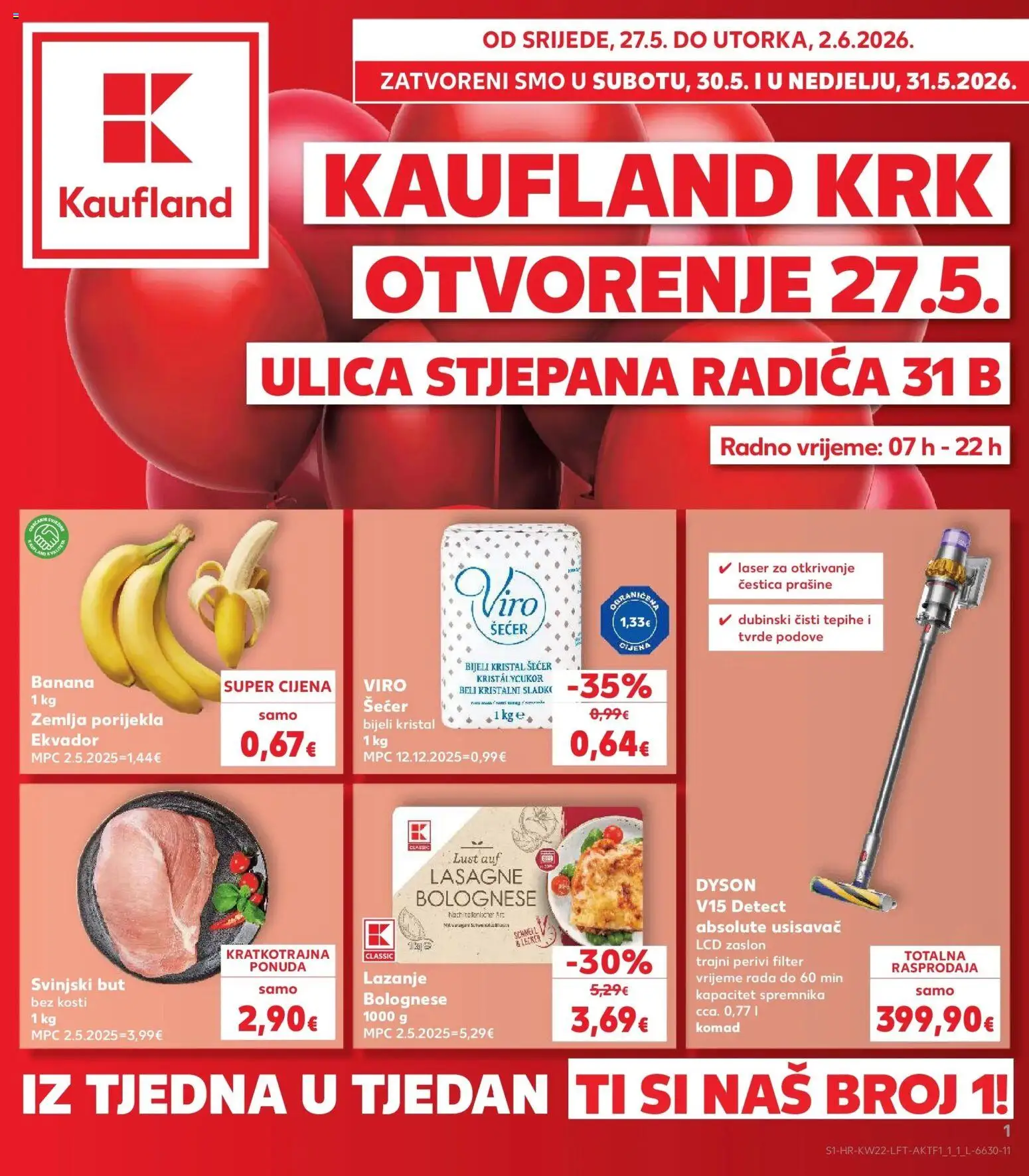 Pregled letka Kaufland otvorenje Krk trgovine Kaufland vrijedi od 26.05.2026