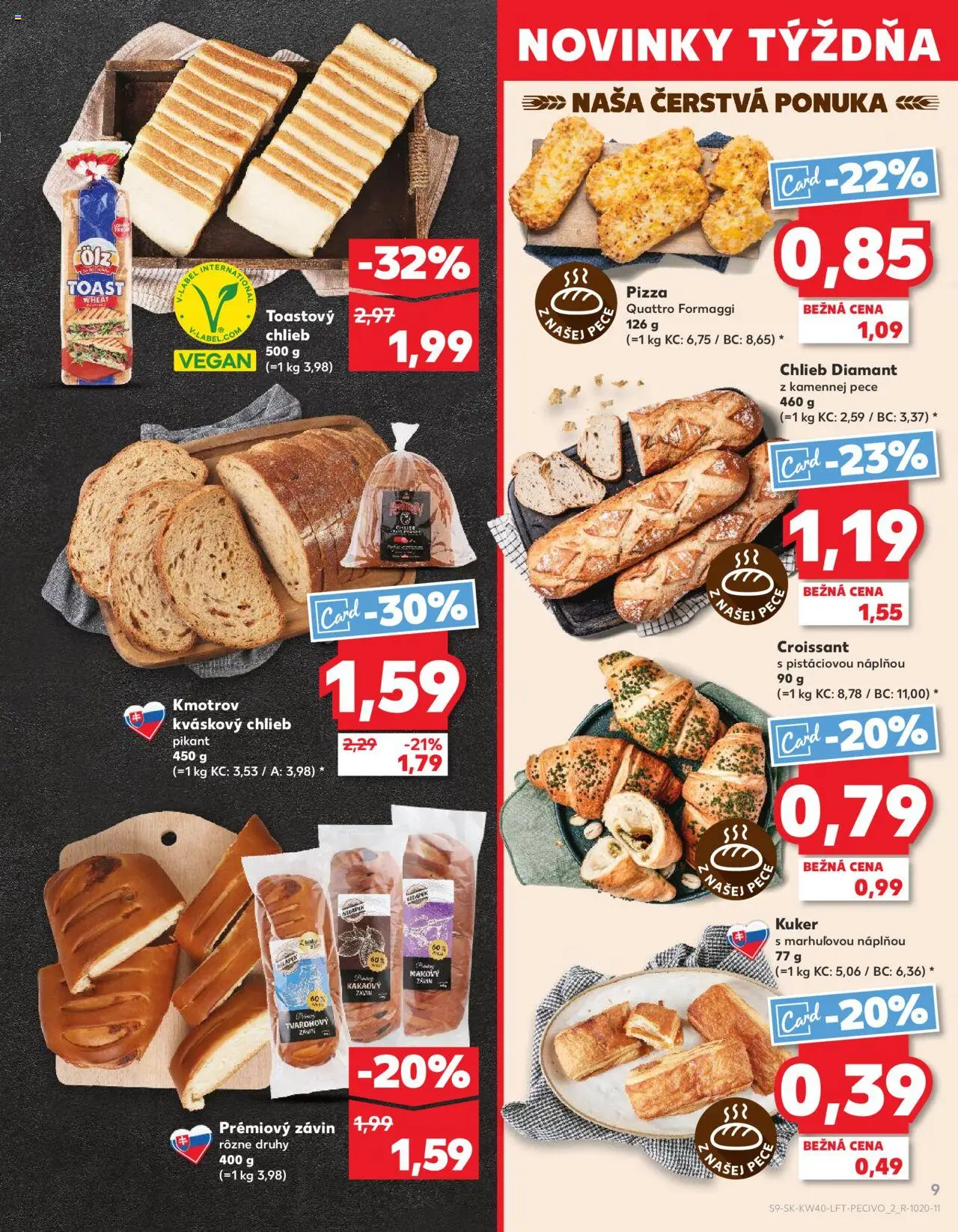 Náhľad Kaufland letáku platného od 02.10.2025 - Pizza, Croissant, Chlieb, Závin