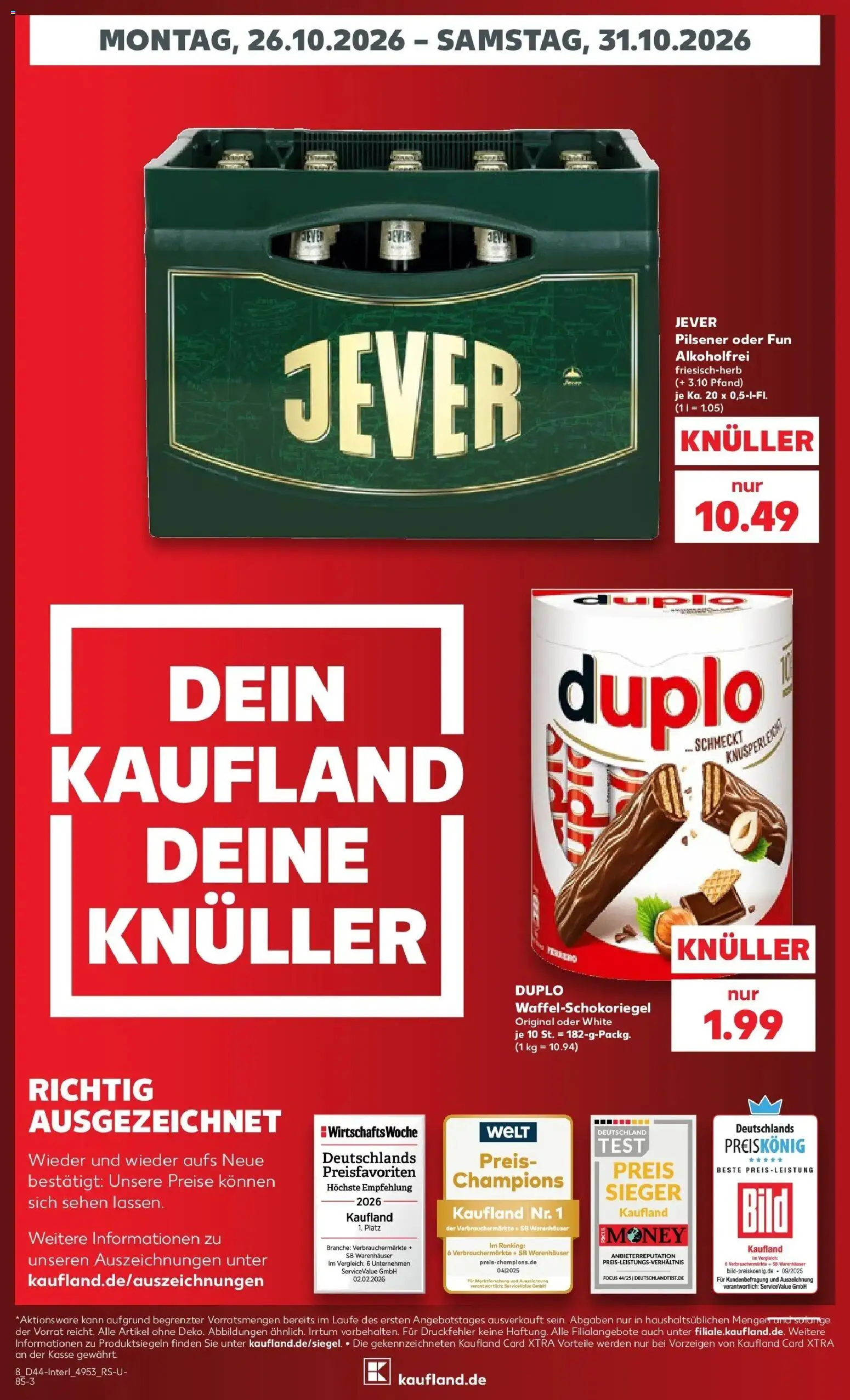 Vorschau von dem Prospekt des Geschäftes Kaufland, gültig ab dem 26.10.2026