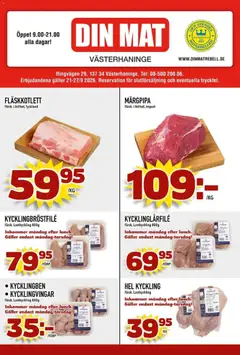 Förhandsgranska reklamblad Din Mat erbjudanden från butik Din Mat gäller från 21/09/2026